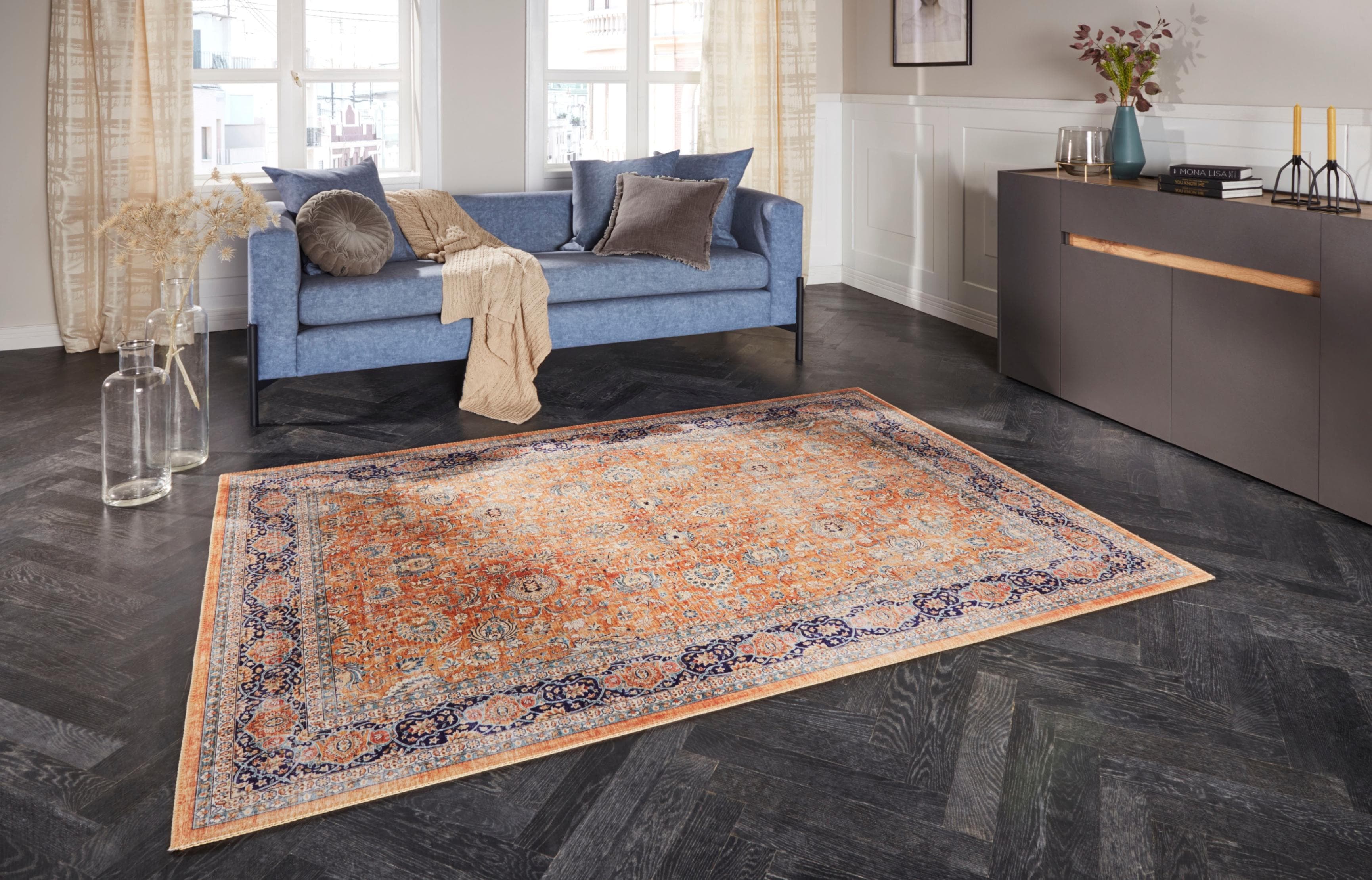 ELLE DECORATION Keshan Maschad Vintage Teppich Gold