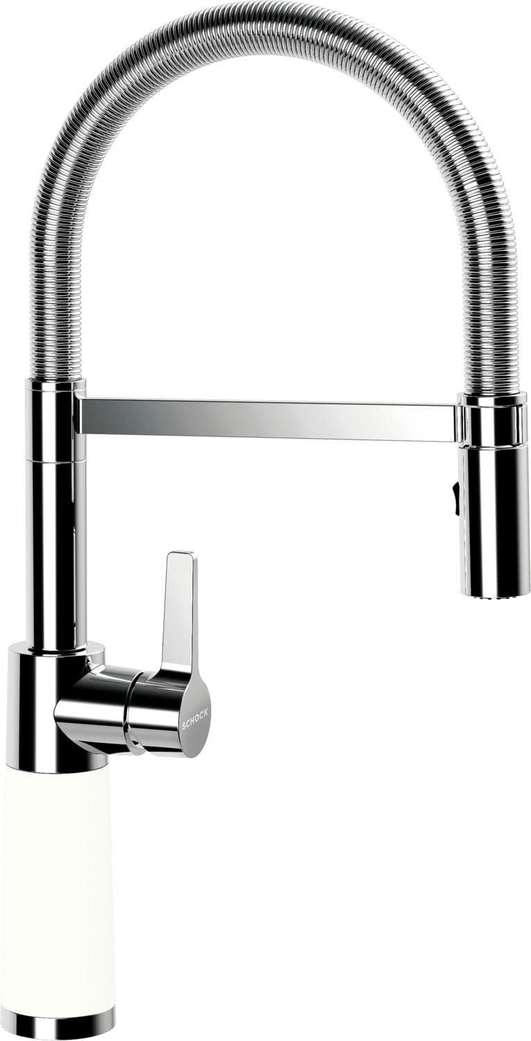 Küchenarmatur SCHOCK SC-550 weiß Messing Festauslauf