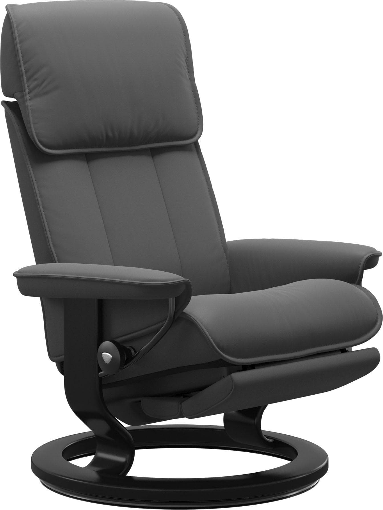 STRESSLESS Admiral Relaxsessel Grau Leder BATICK Power™ Leg & Back
