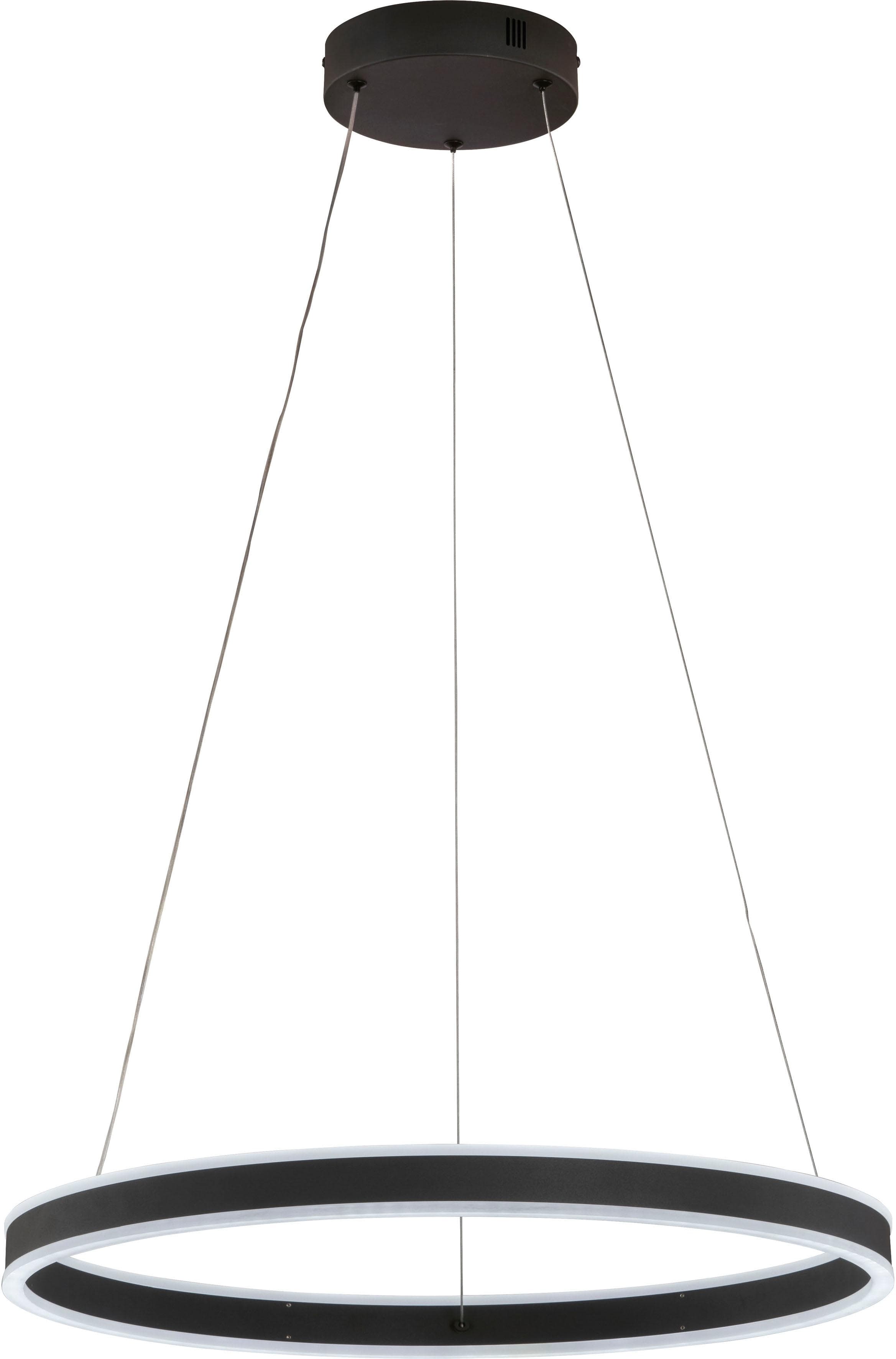Fischer und Honsel LED-Hängeleuchte Sirko, Ø 60 cm, Sandschwarz Metall CCT