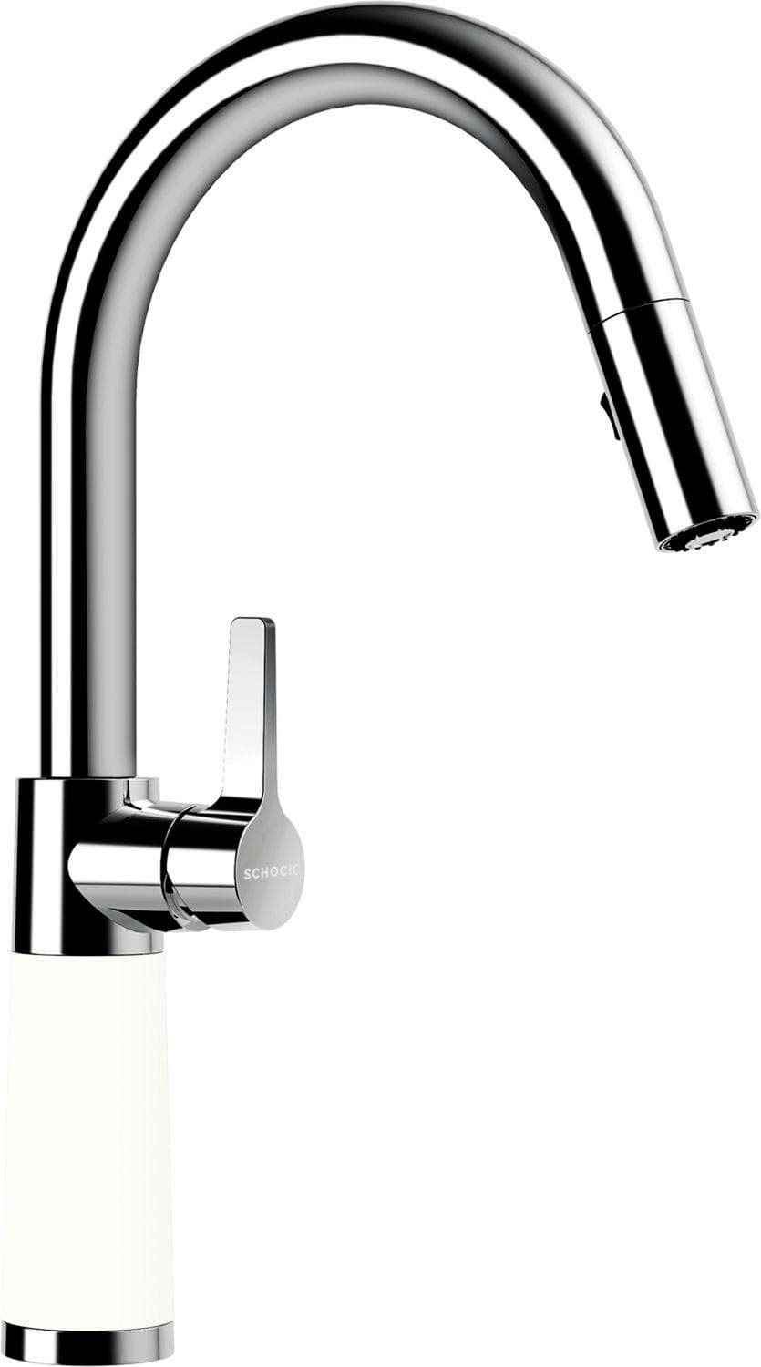 Küchenarmatur SCHOCK SC-520 SB Weiß Messing Ausziehbar