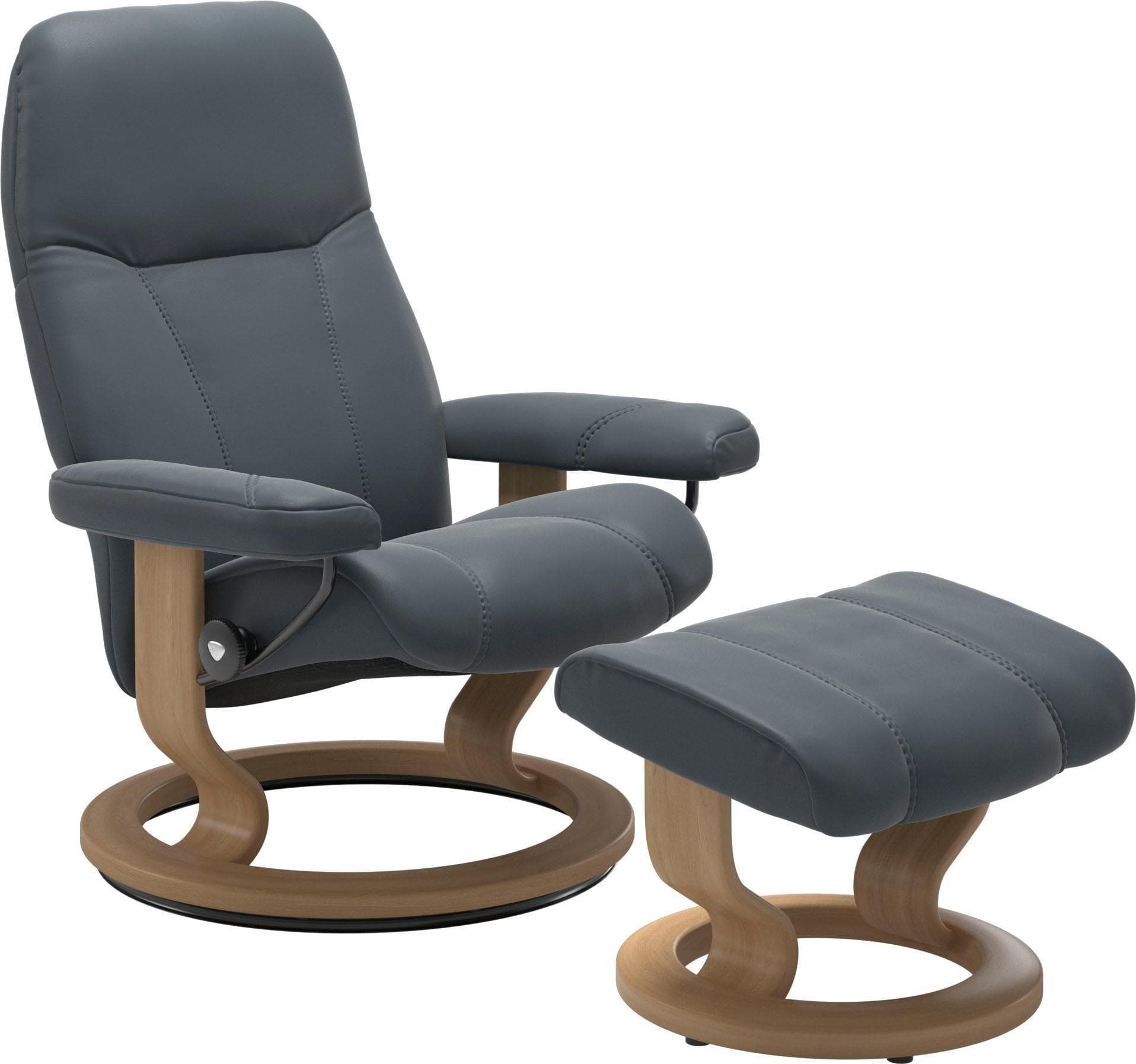 STRESSLESS Consul Relaxsessel Atlantic Blue mit Hocker
