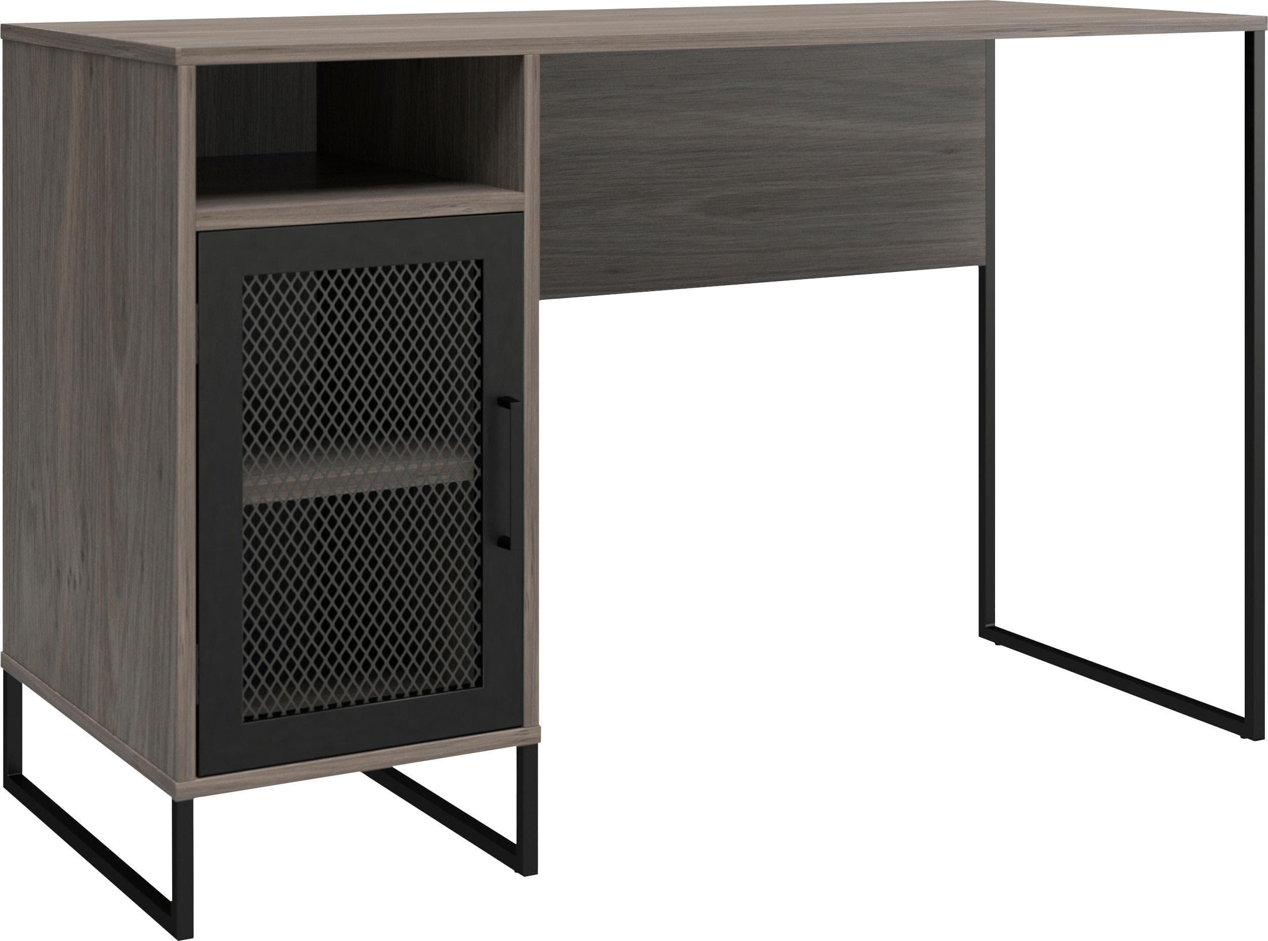 DOREL HOME Schreibtisch Purdue Grau Eiche Schwarz Kufengestell