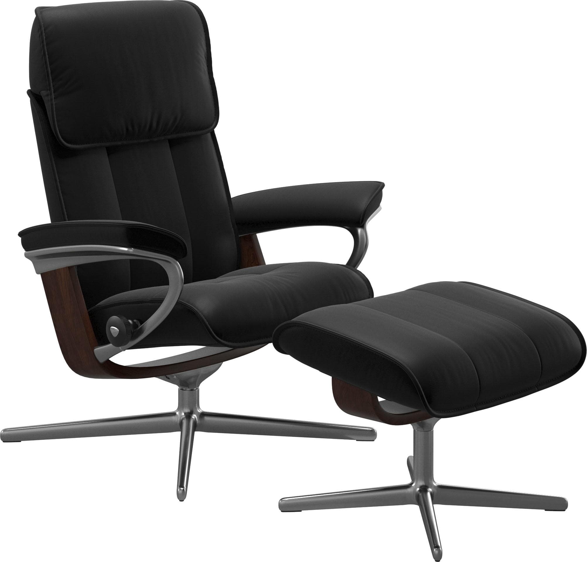STRESSLESS Admiral Relaxsessel Schwarz Leder BATICK mit Hocker
