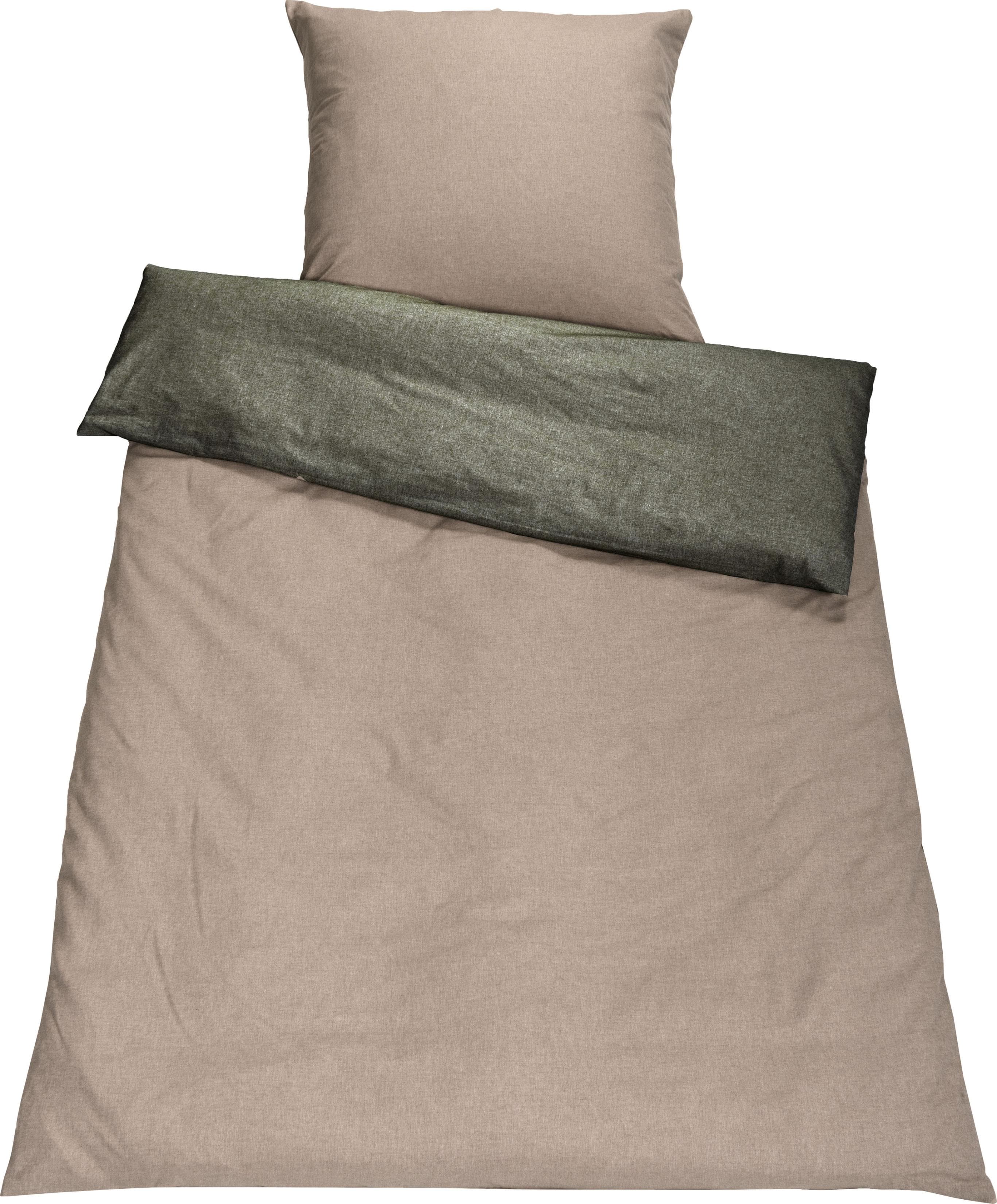 SETEX Wendebettwäsche Chambray Grün Marzipan
