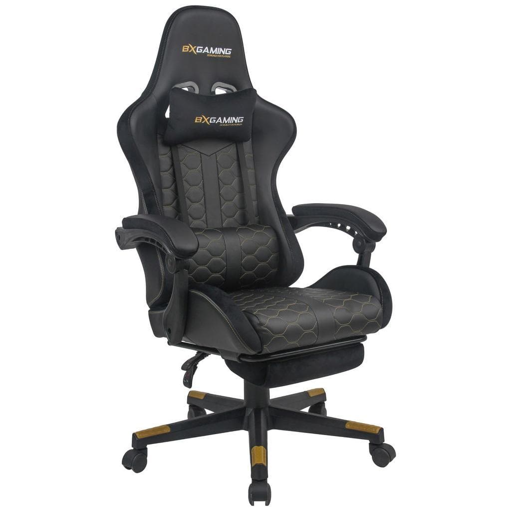 BX Gaming Gamingstuhl Schwarz Metall Kunststoff Textil