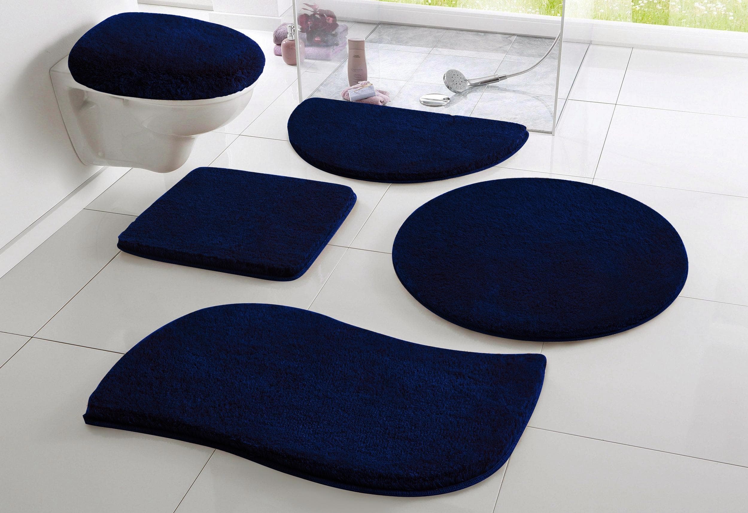 Badematte Merida Badvorleger Badezimmer Teppich Marine Kunstfaser