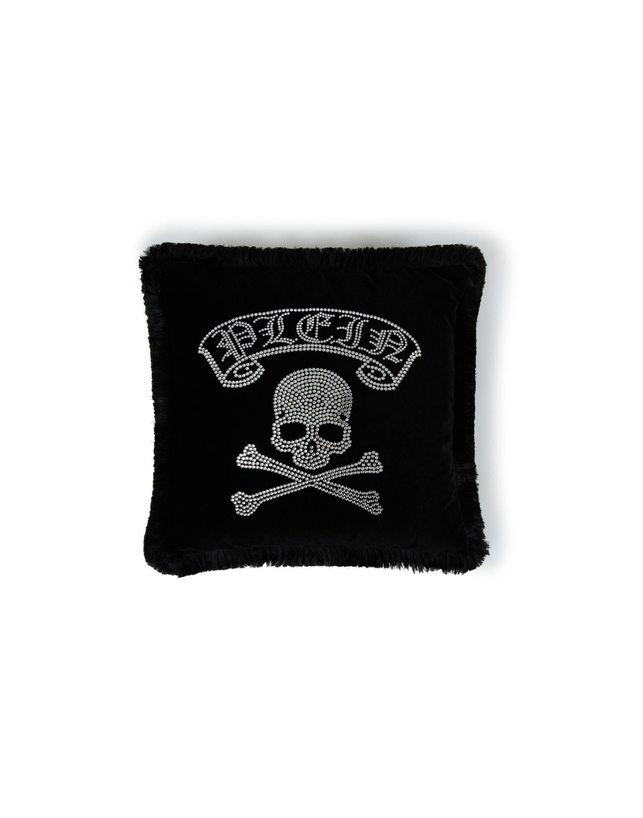 Philipp Plein Kissenbezug Cushion Crystal Skull 40x40 Schwarz