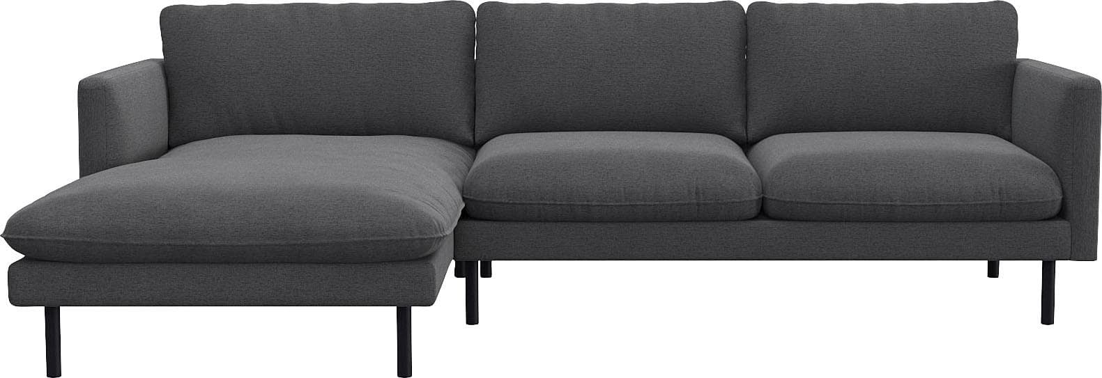 Ecksofa Bolzano L-Form Grau Chenille mit Chaiselongue