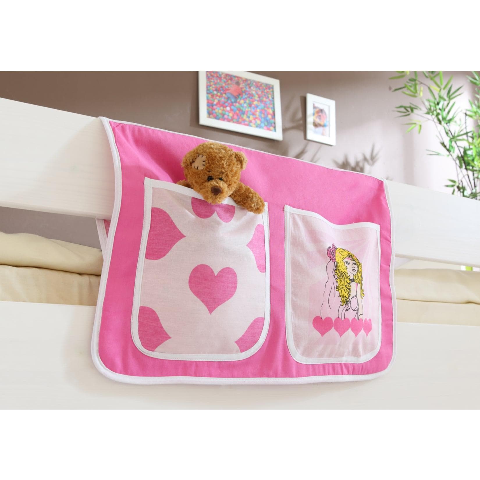 TiCAA Kinder Bett-Tasche für Hochbett und Etagenbett Baumwolle