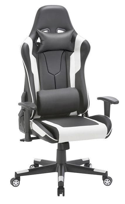 Gamingstuhl Ziva Schwarz/Weiß - Ergonomischer Gaming-Stuhl