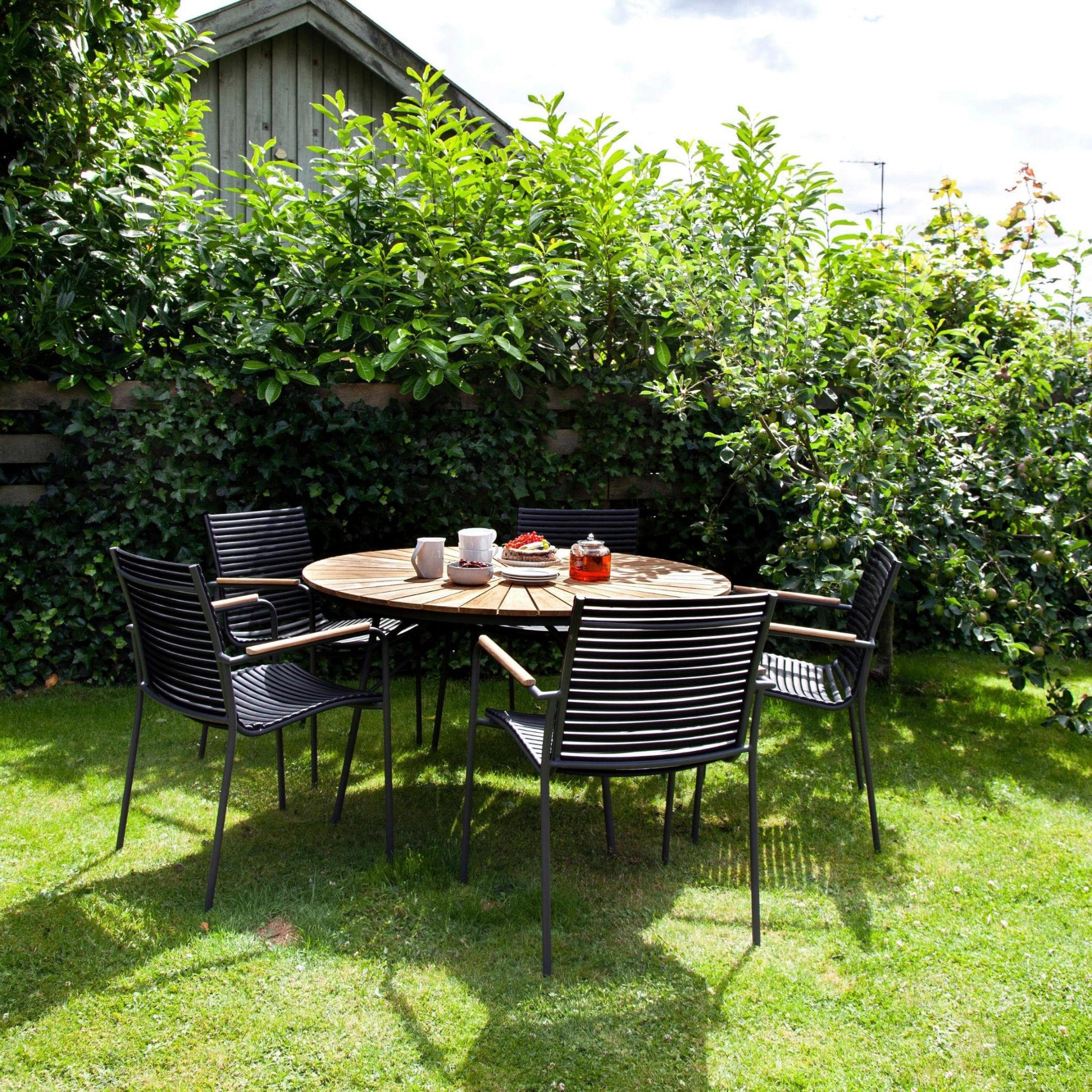 Gartentischgruppe Ellen 5-tlg. Anthrazit/Teak Holz