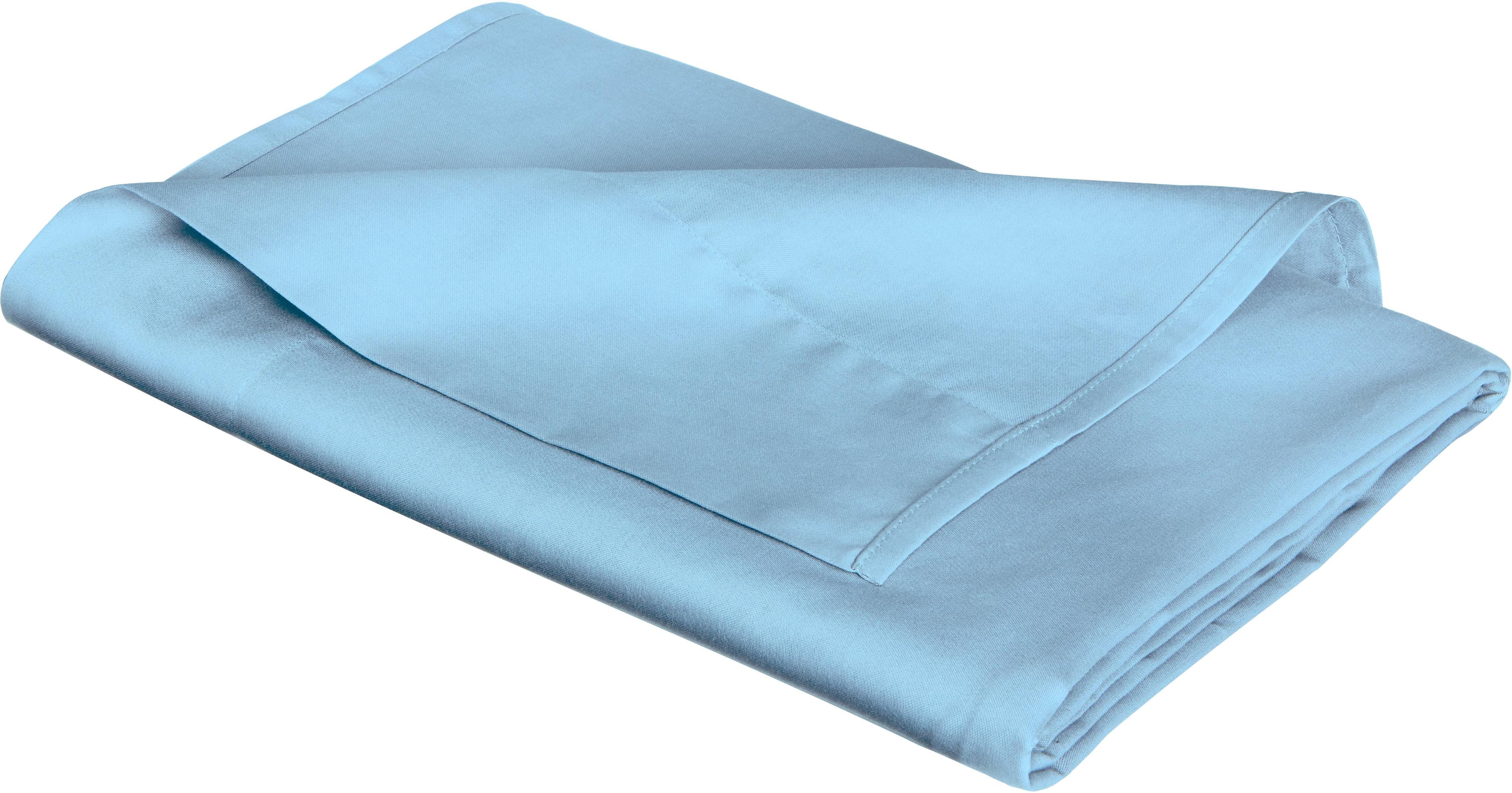 FLEURESSE Betttuch Colours Mittelblau Mako-Satin 100% Baumwolle