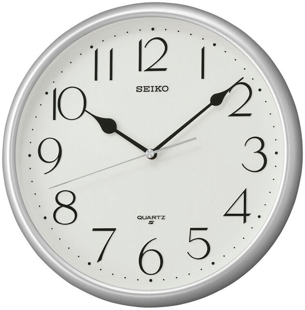 Seiko Wanduhr Silber Weiß Quarzuhr Ø 28cm