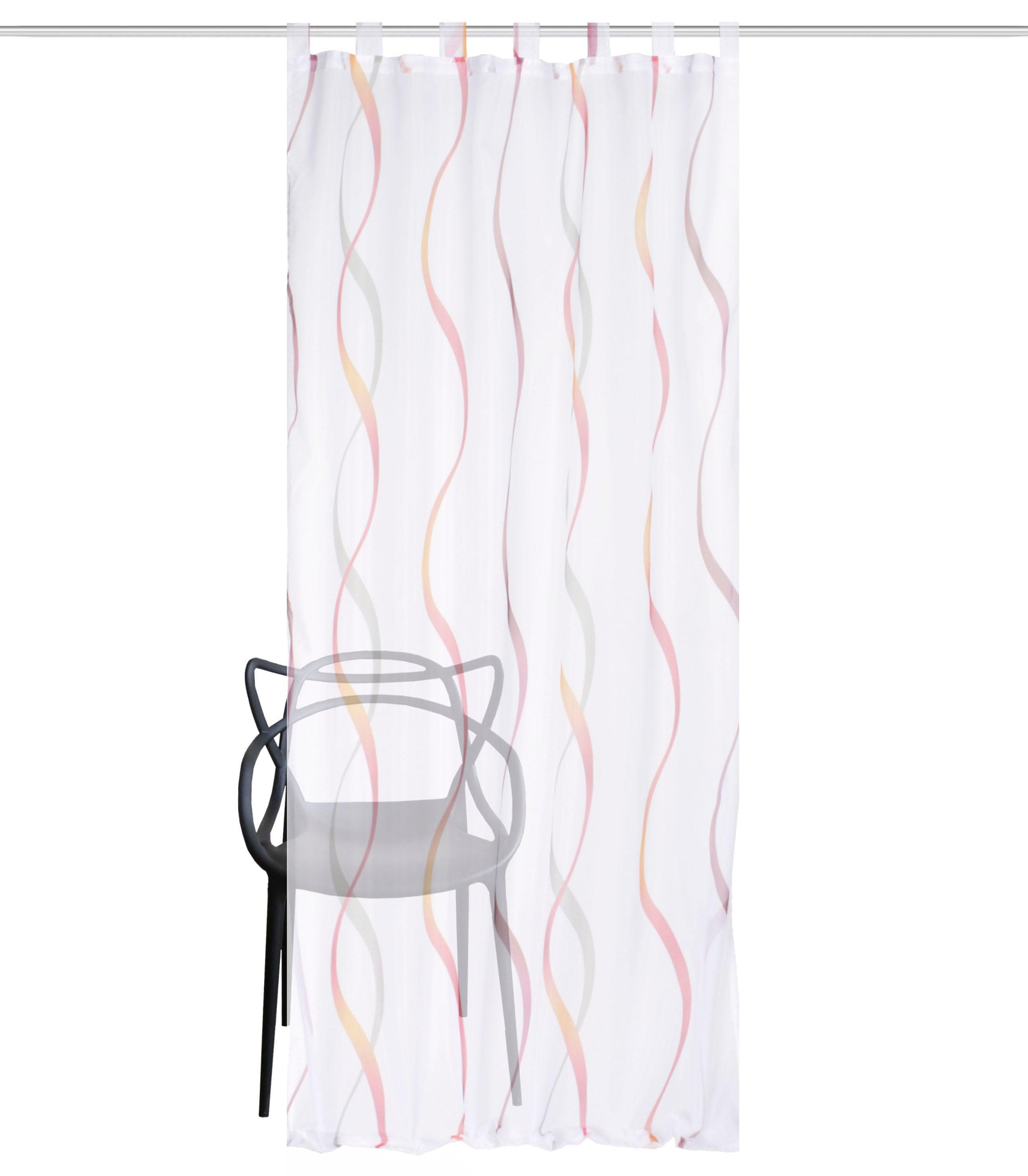 HOME WOHNIDEEN Schlaufenschal Vorhang Rot Bedruckt Voile