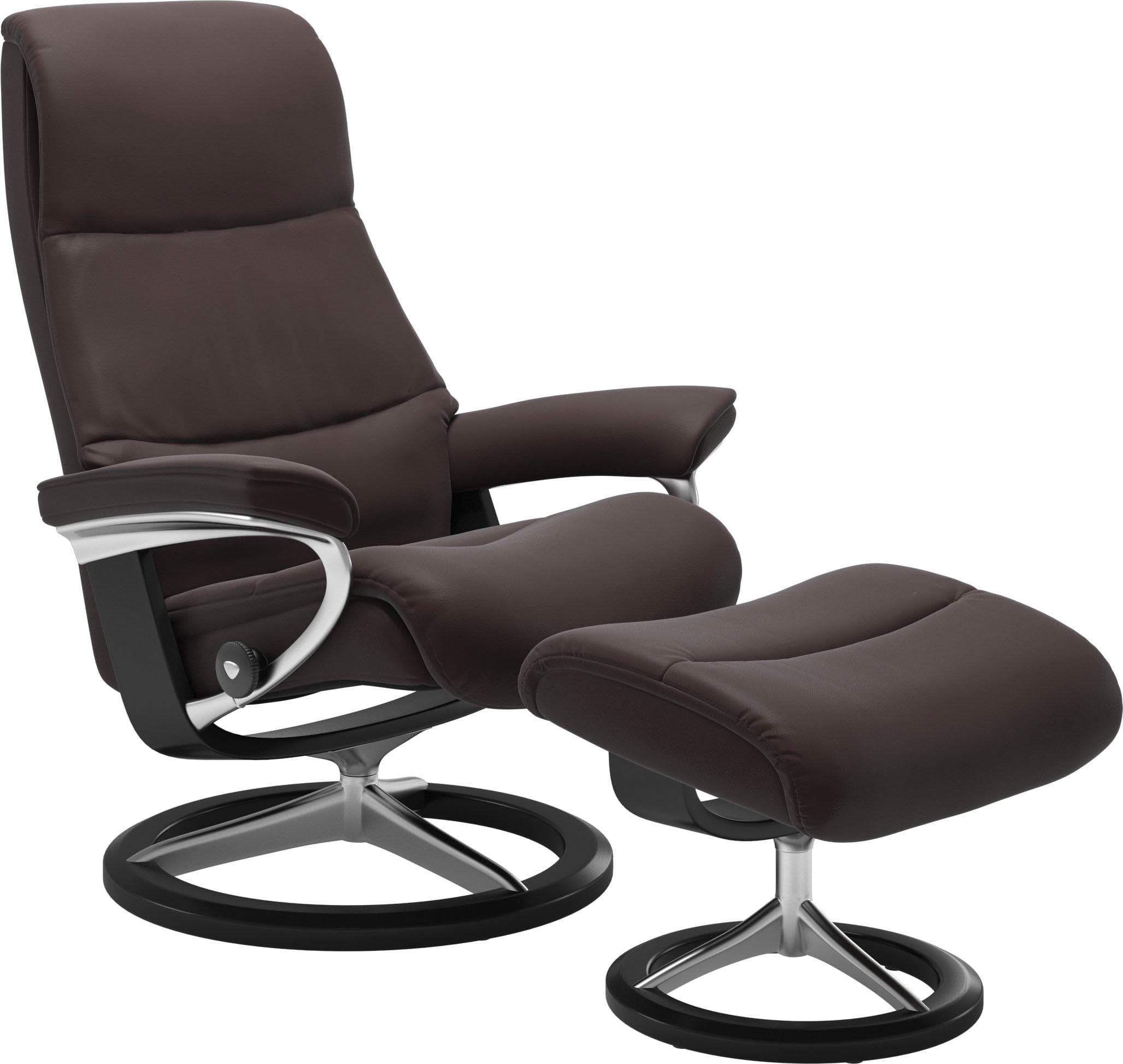 Relaxsessel STRESSLESS View Set mit Hocker Leder PALOMA Braun
