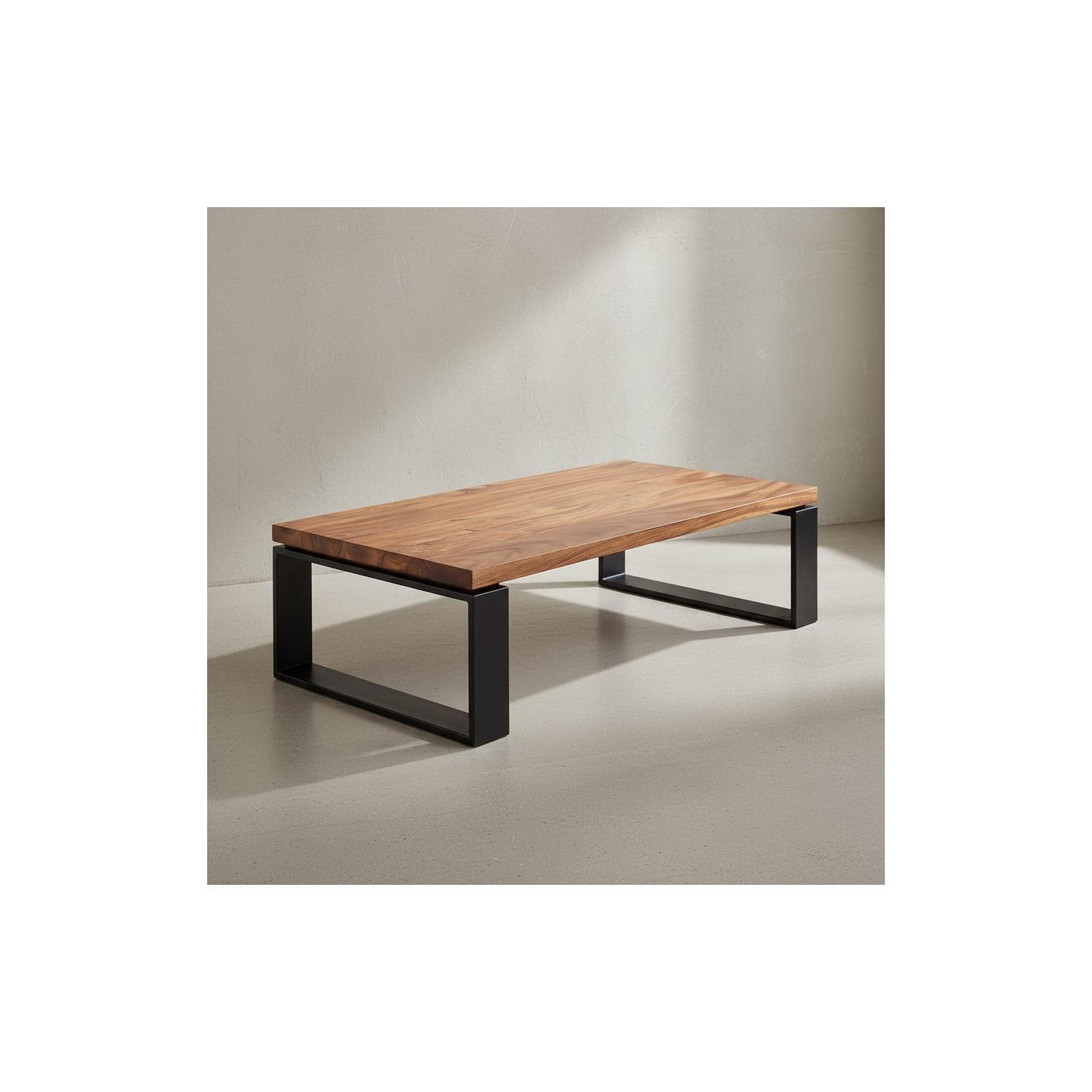 KADIMA DESIGN Industrial Couchtisch Massivholz Sheesham Metall