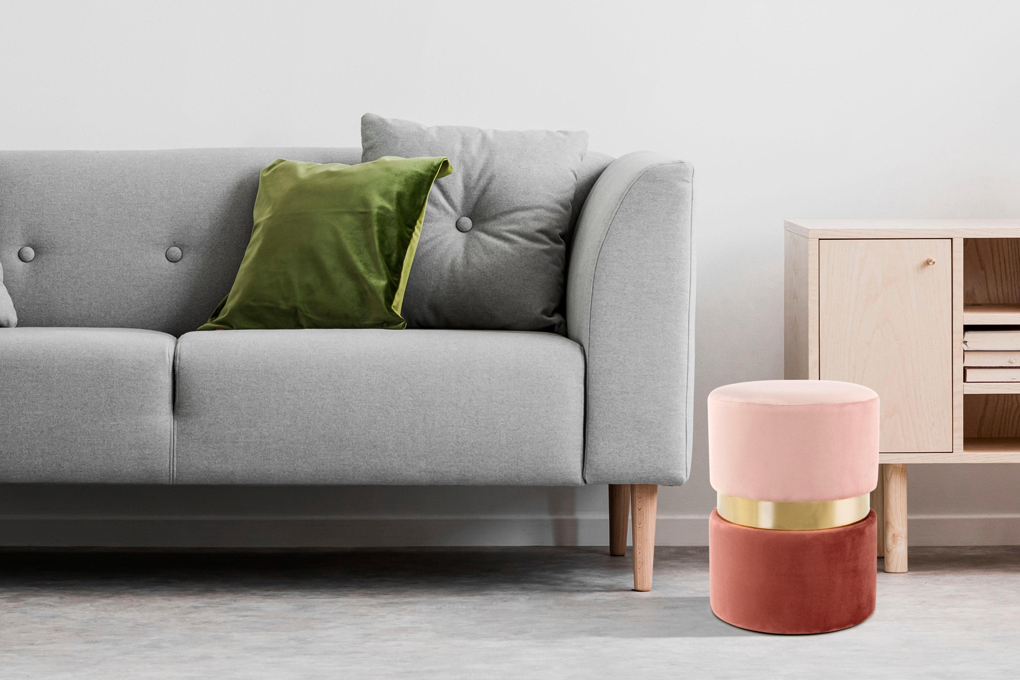 KAYOOM Sitzhocker Gipsy 825 Rosa Gold Samtweich