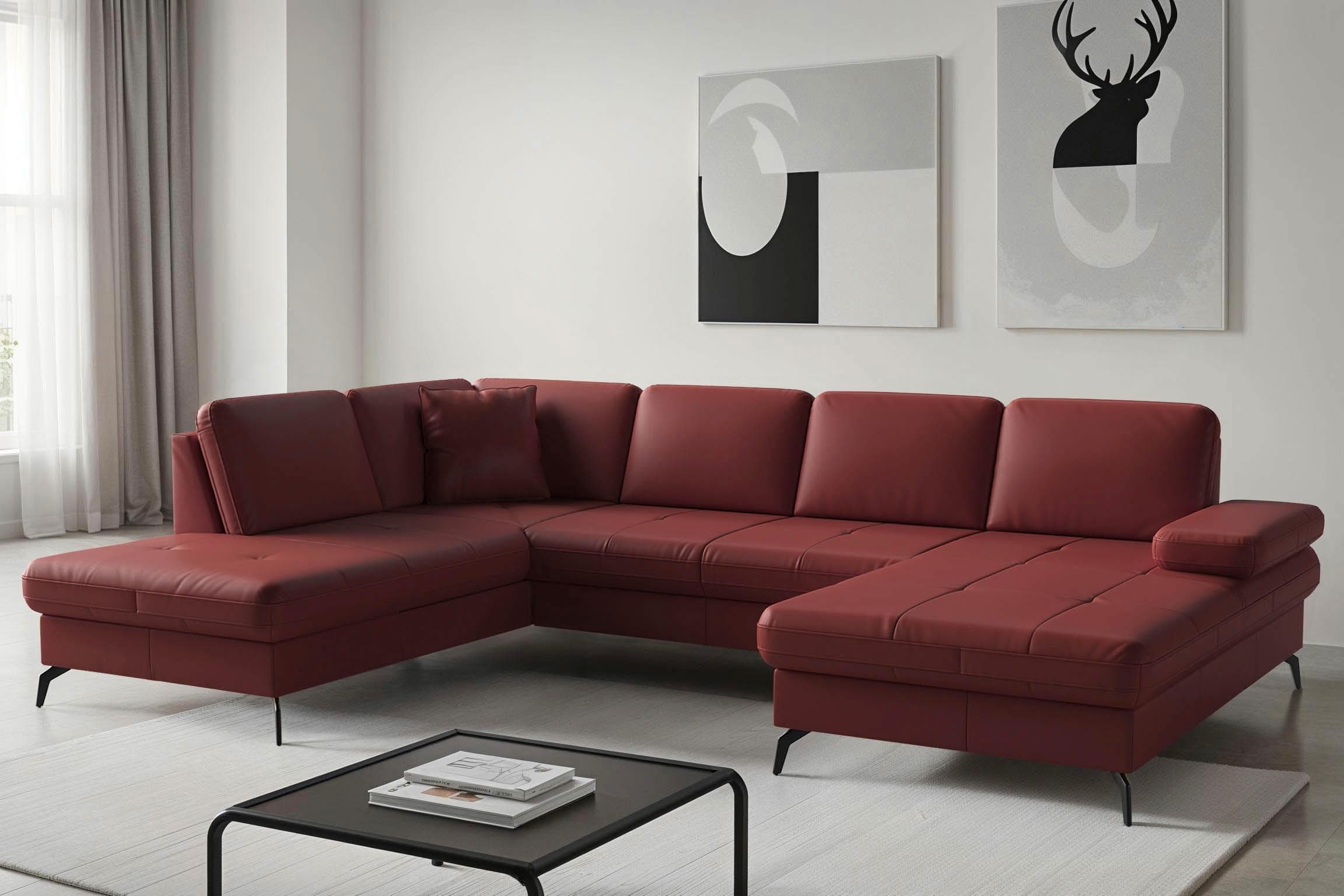 SIT & MORE Wohnlandschaft Morris Jubi Merlot mit Armteilfunktion
