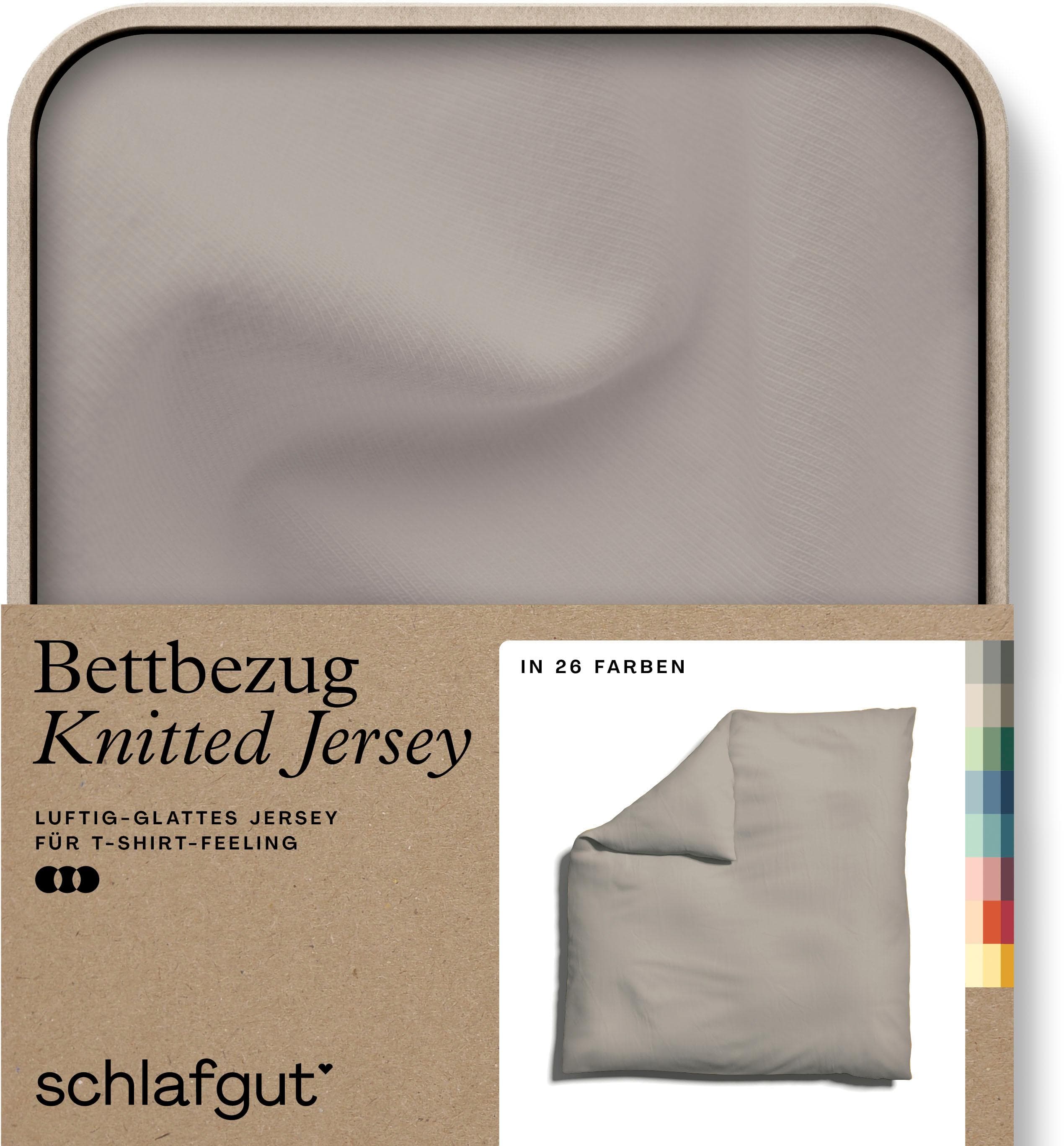Schlafgut Premium Bettbezug Knitted Jersey Beige 200x200 cm