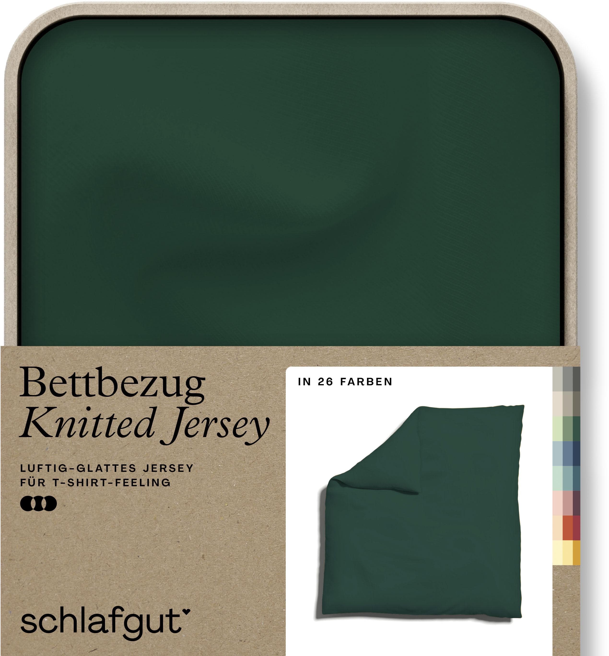 Schlafgut Premium Bettbezug Knitted Jersey Grün Deep 240x220cm