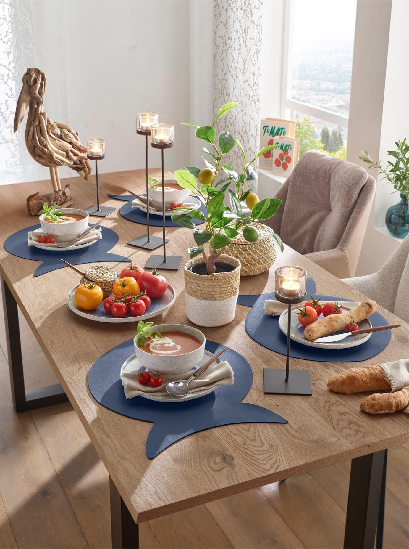 Platzset Rauchblau 45cm Polyurethan