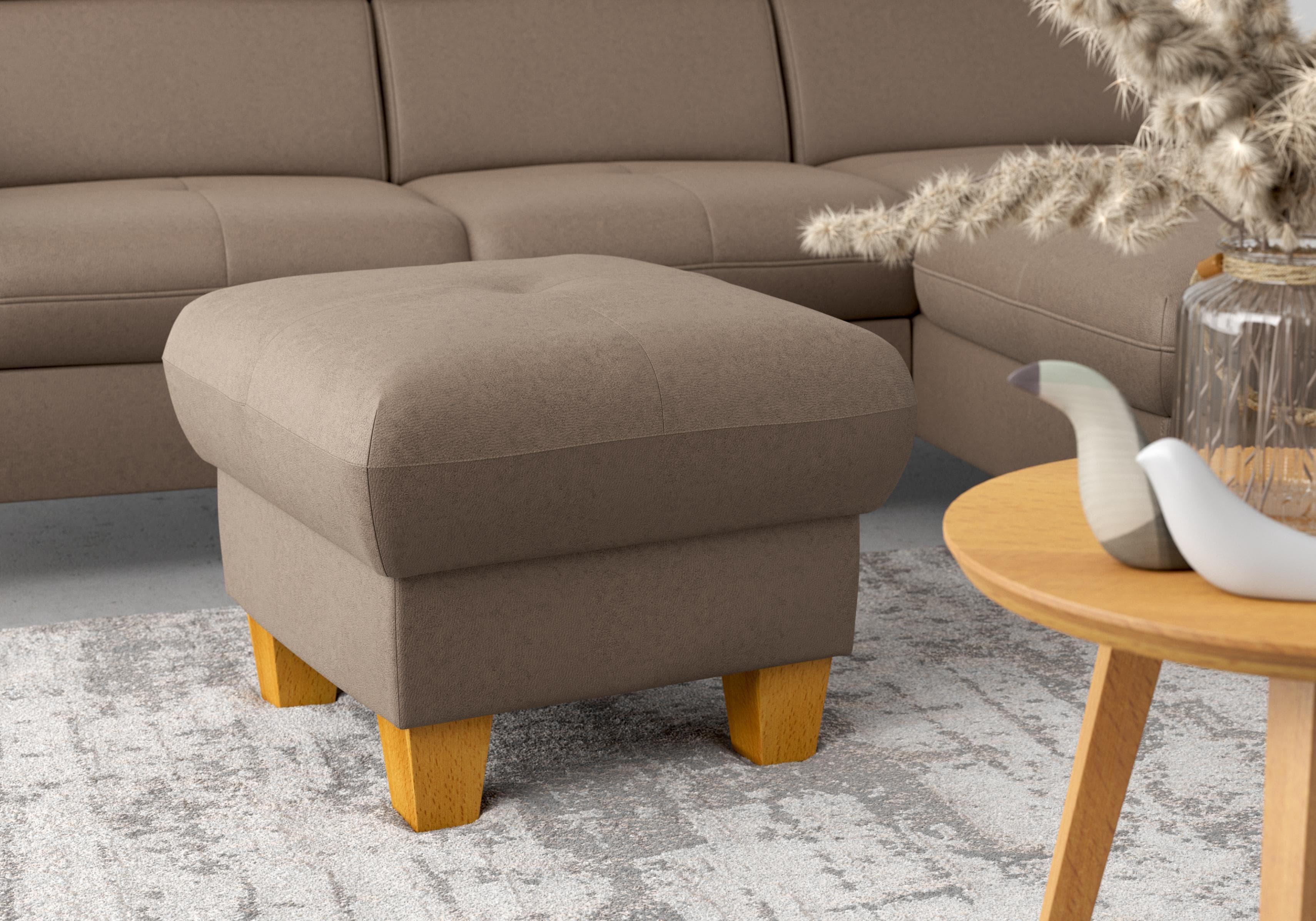 Home Affaire Polsterhocker Lindgren mit Stauraum Braun
