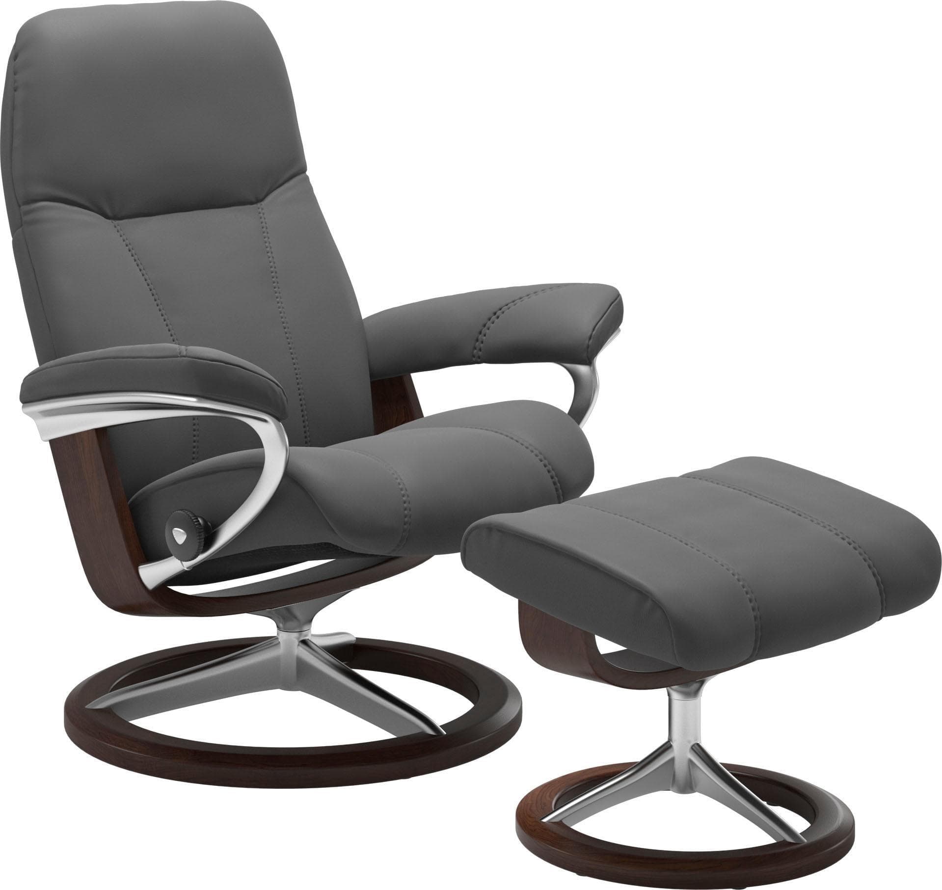 Relaxsessel STRESSLESS Consul Grau Leder BATICK