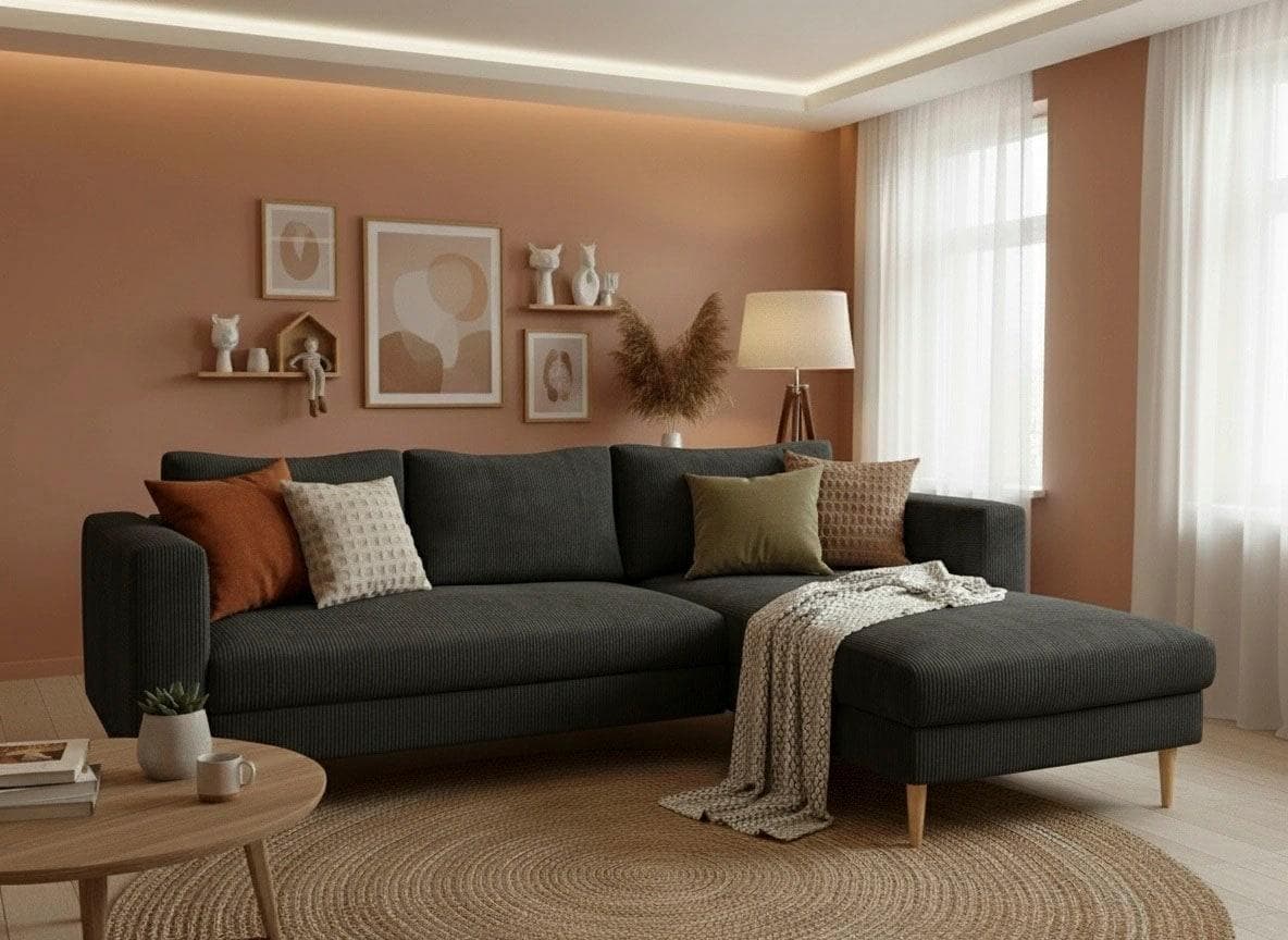 Ecksofa TRENDMANUFAKTUR Amazing L-Form 232 cm Dunkelgrau