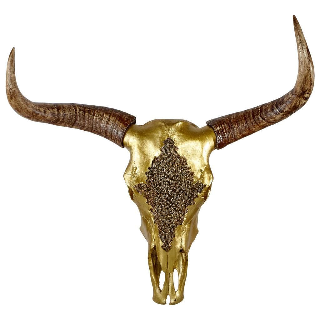 Ambia Home Dekostier Gold Schädel 20x71x71 cm