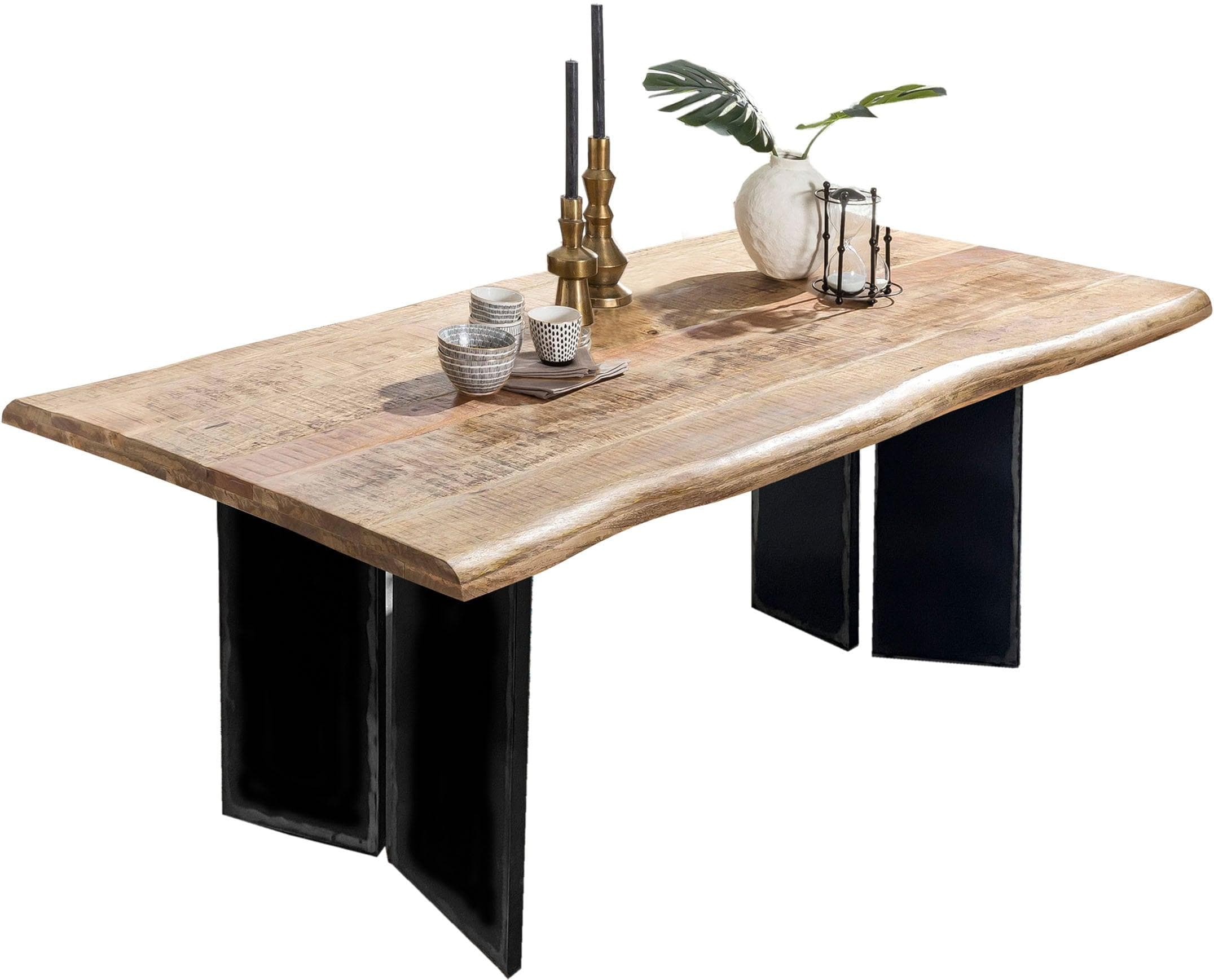 Baumkantentisch SIT Mango Massivholz Schwarz