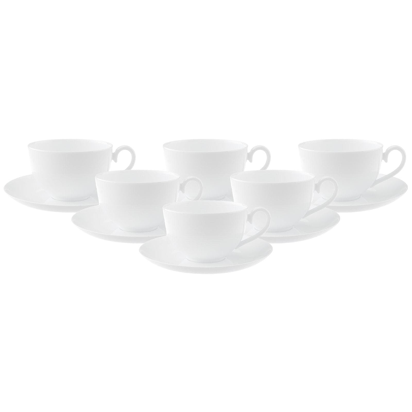 Villeroy & Boch Royal Tasse mit Untertasse 400ml 6er Set weiß Porzellan