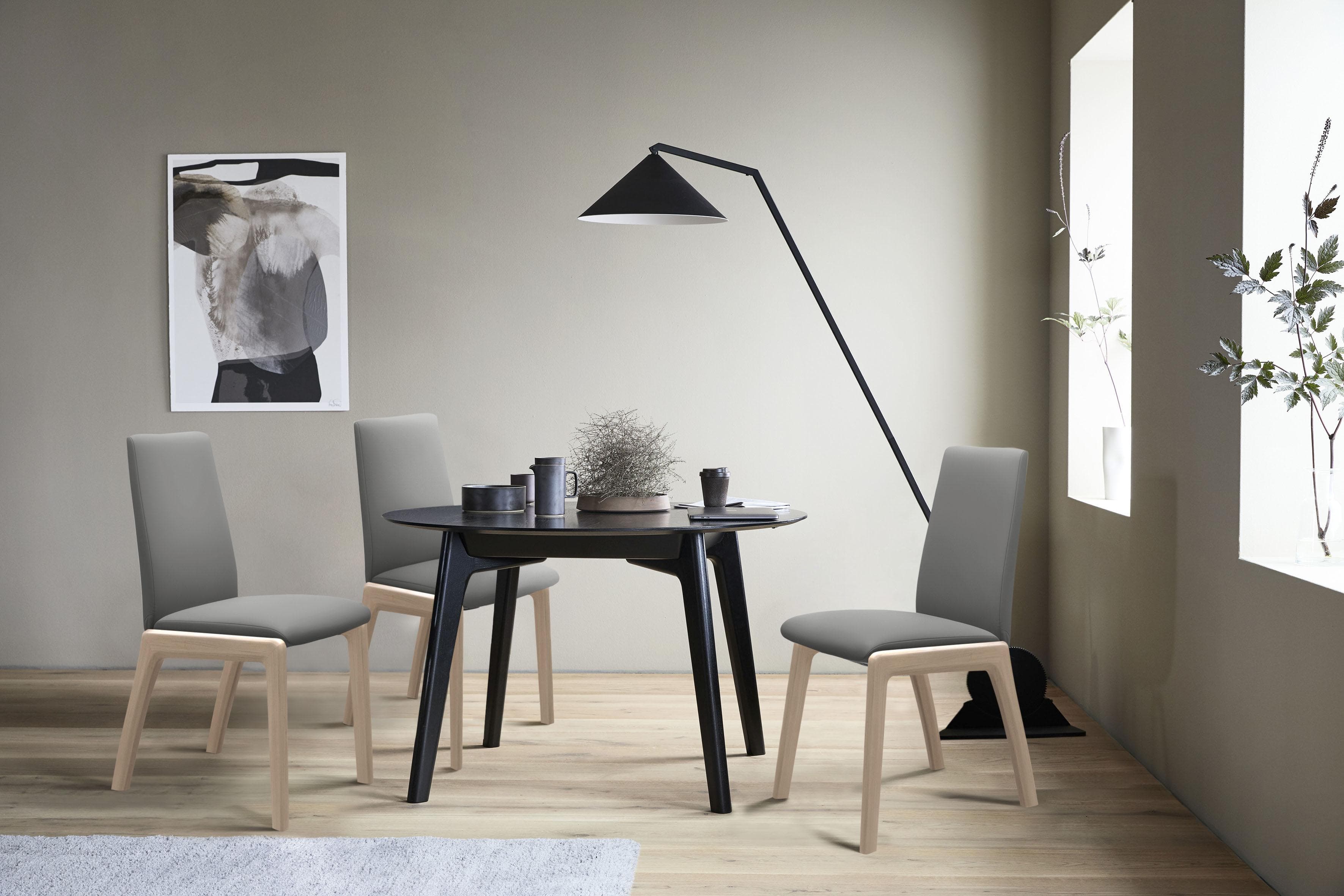Stressless Laurel Polsterstuhl Grau Leder Massivholz
