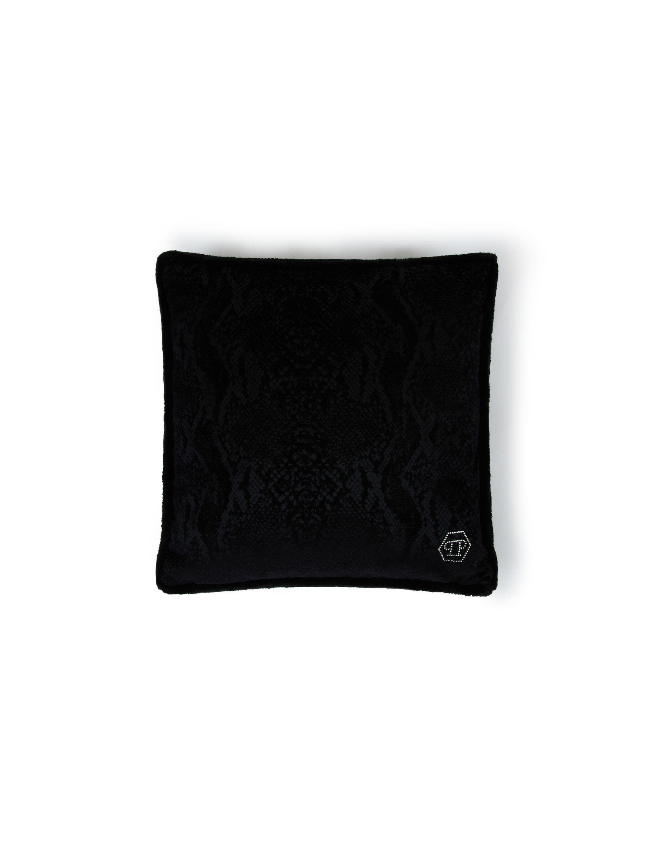 Kissenbezug PHILIPP PLEIN Velvet Cushion Python Print 40x40 Schwarz