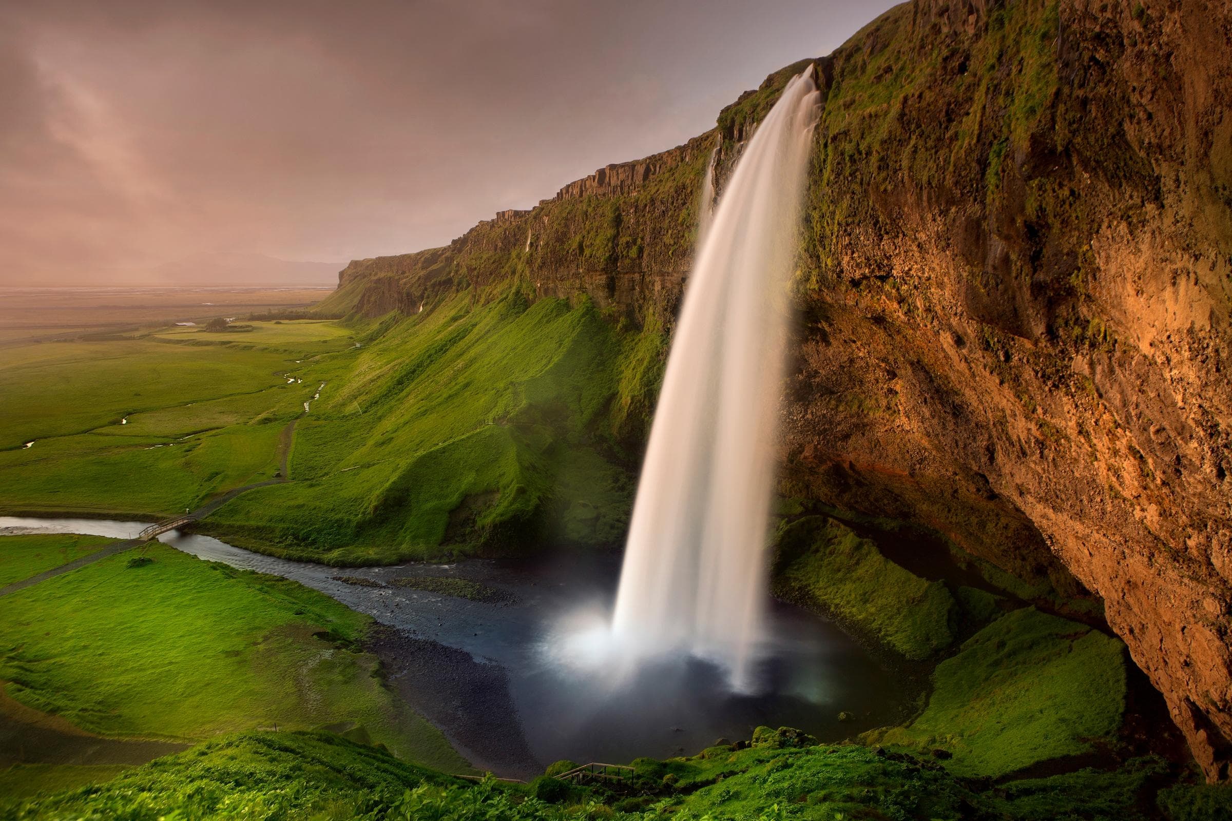Fototapete PAPERMOON Seljalandsfoss bunt Vlies