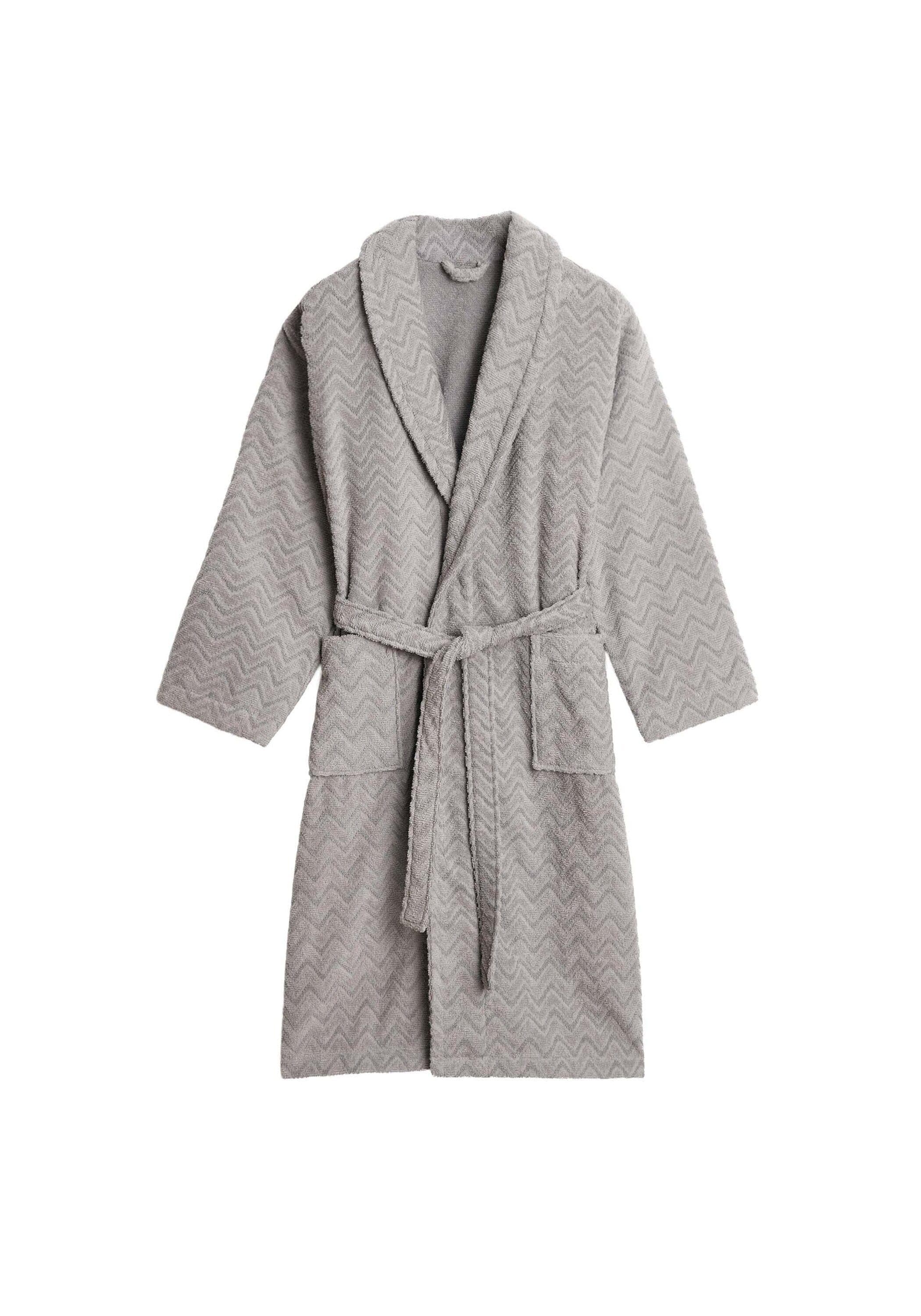 GANT Bademantel JACQUARD HERRINGBONE ROBE Grau L