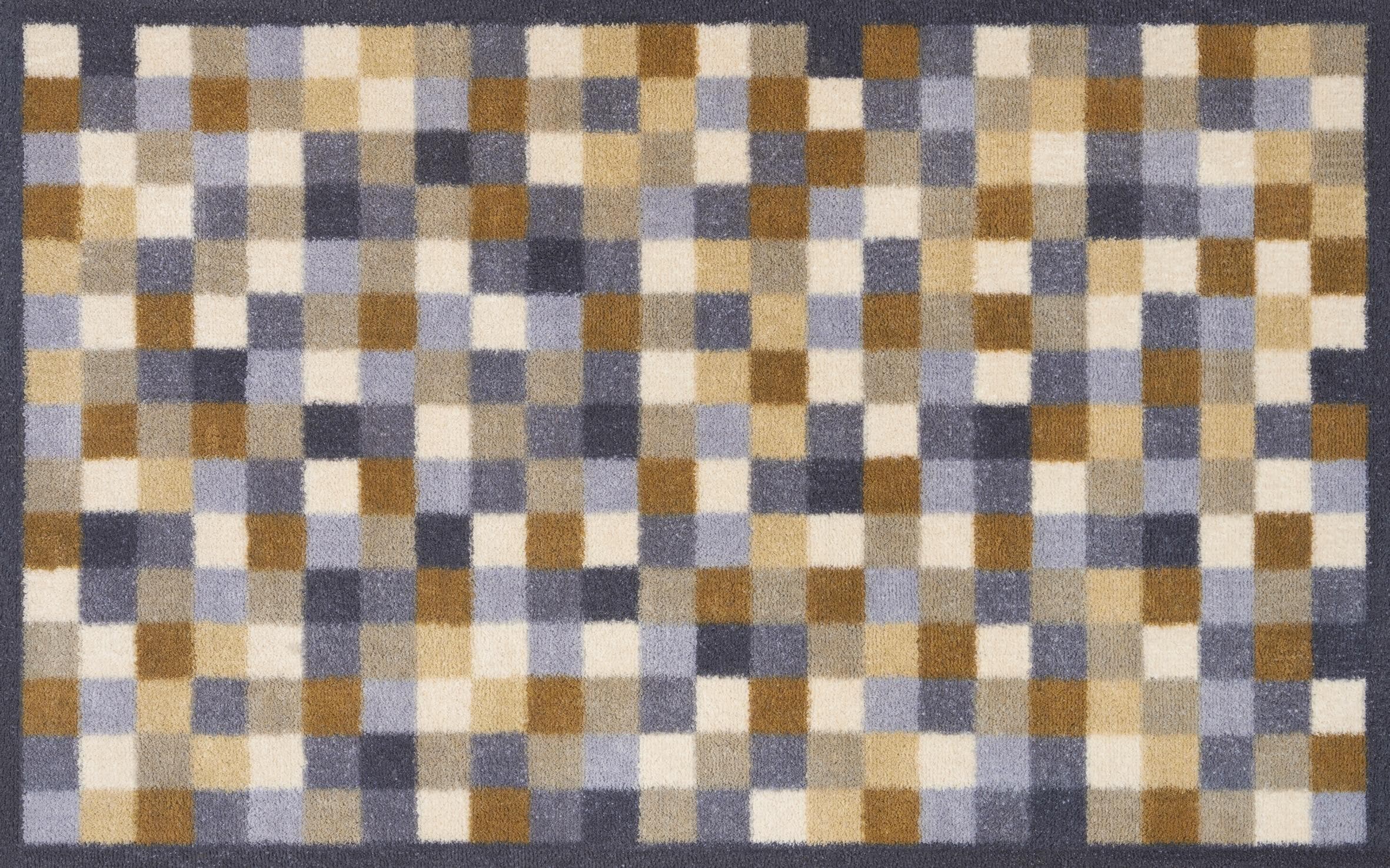 Fußmatte TURTLE MAT Neutral Squares bunt 75x120 cm Baumwolle Viskose