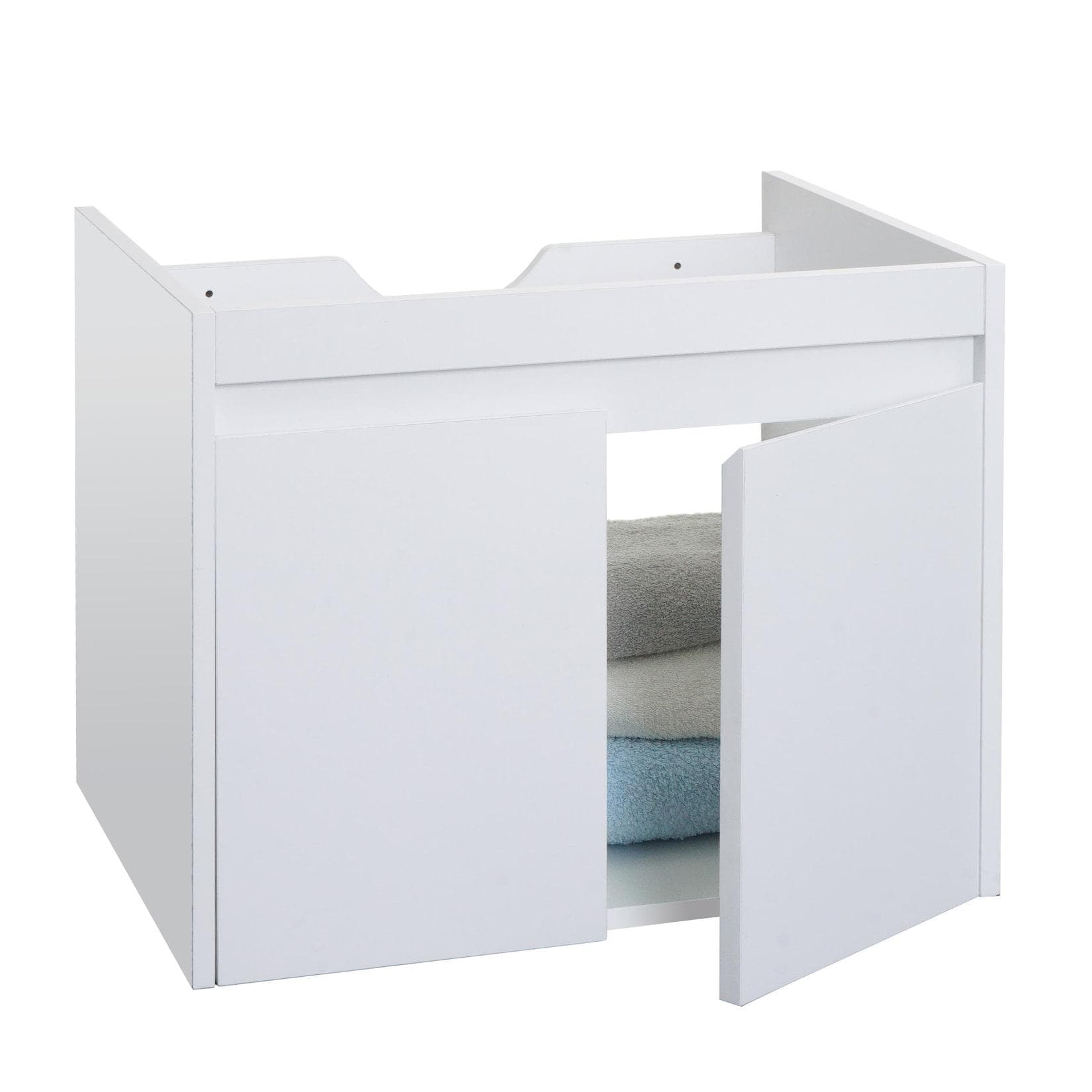 Waschbeckenunterschrank MCW-L86 weiß 2 Türen Melamin