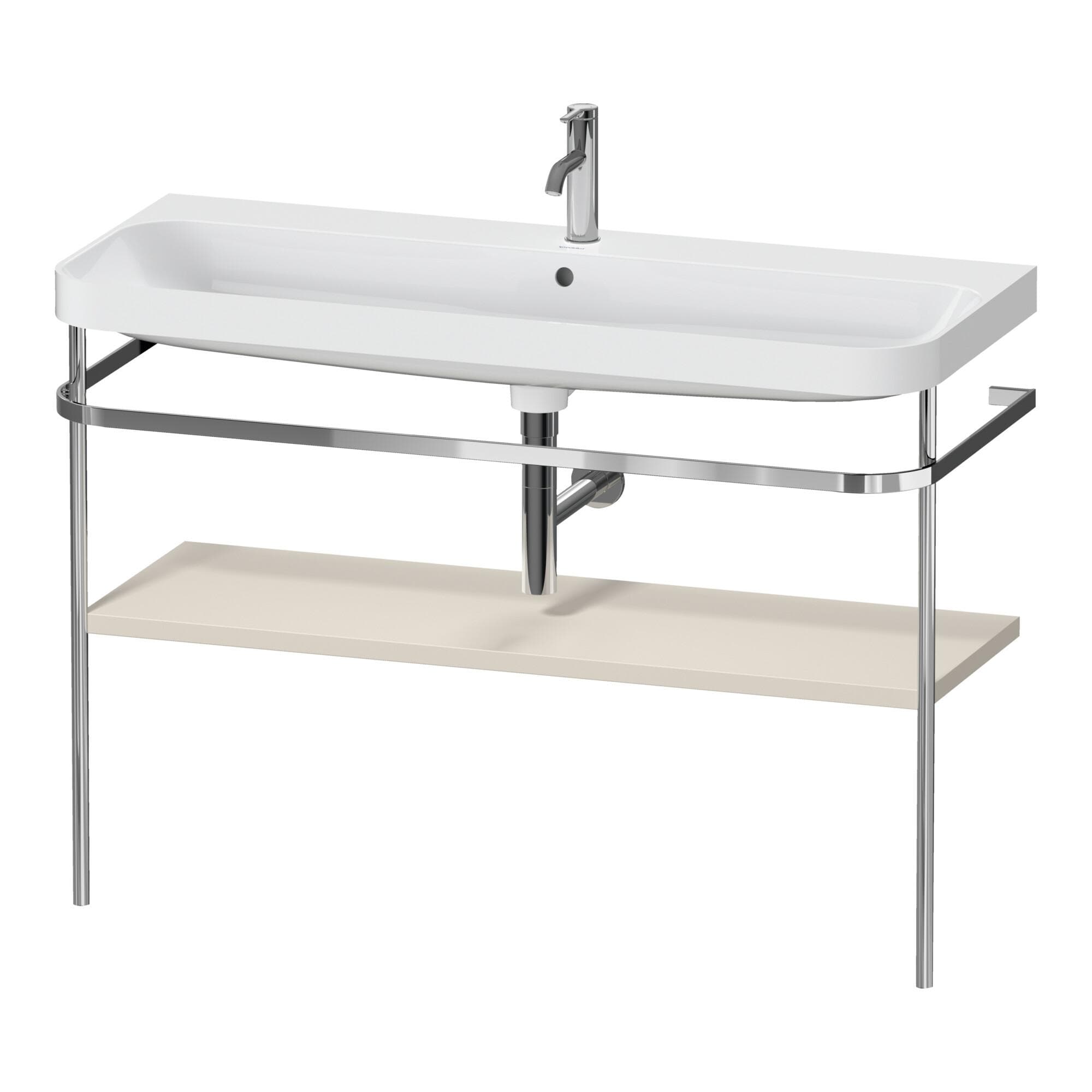 Duravit Happy D.2 Plus c-shaped Set mit Metallkonsole Taupe Supermatt
