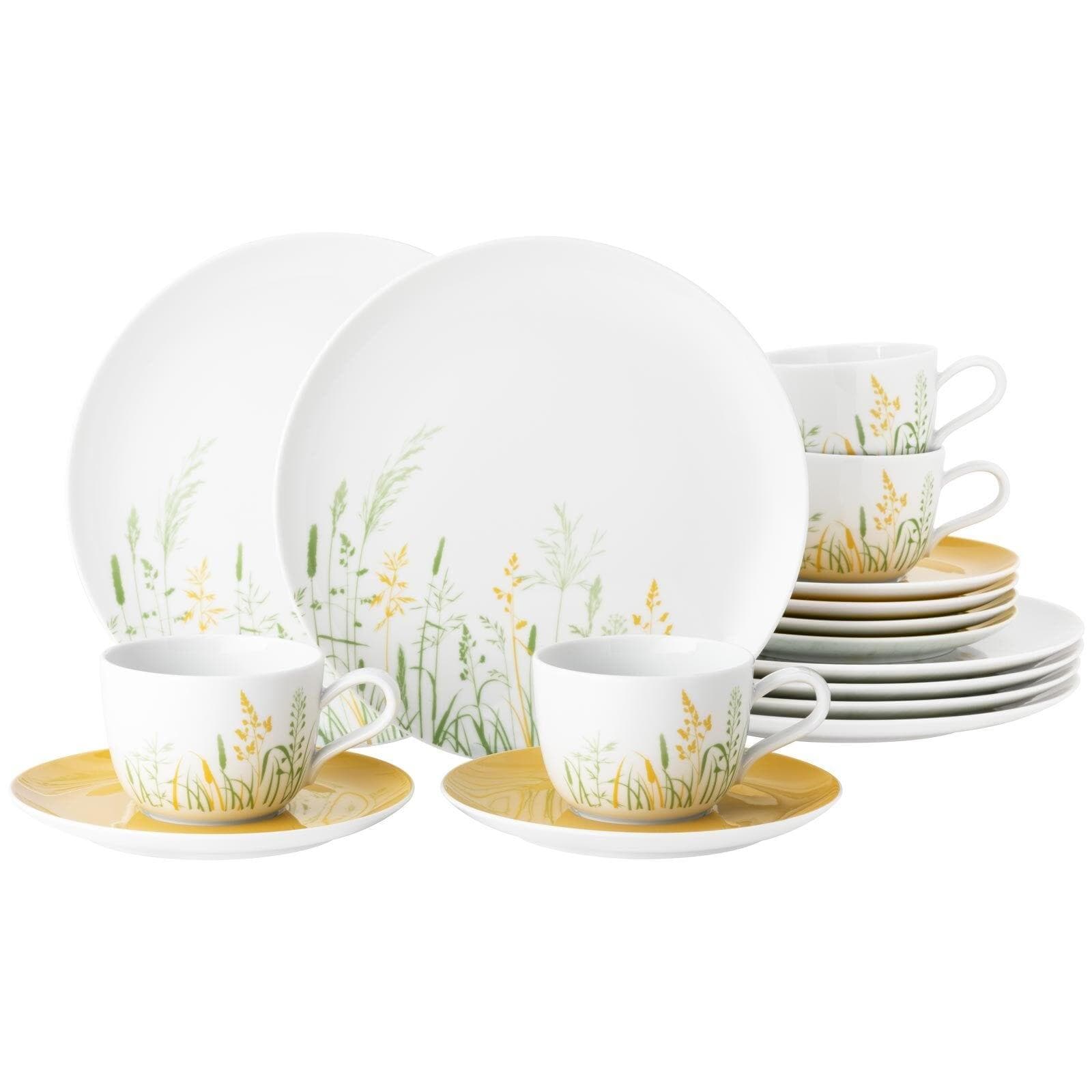 Seltmann Weiden Kaffeeservice Liberty Meadow Grasses 18-tlg. Porzellan Gelb