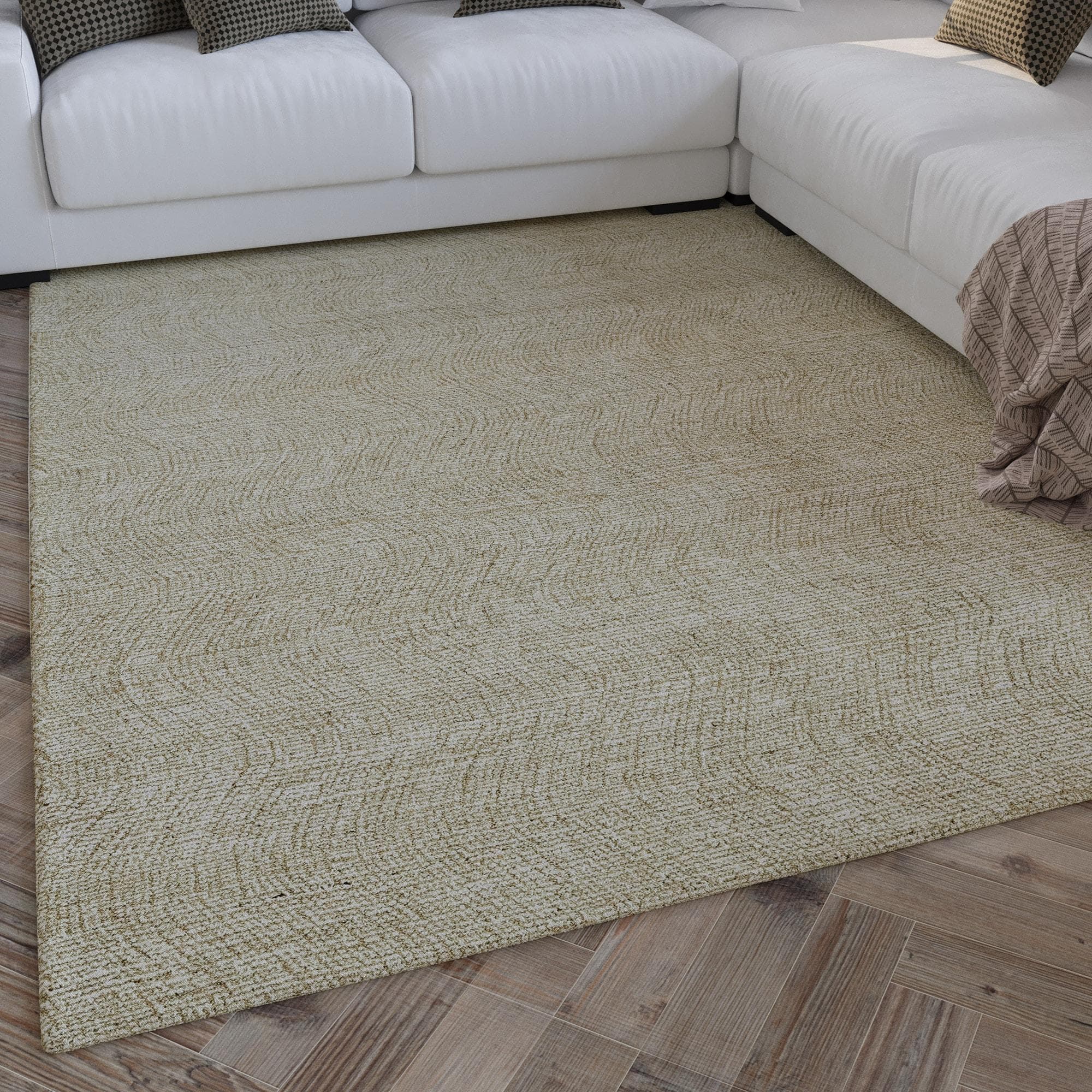 WECON HOME Wollteppich Hamptons THIRTEEN Beige Kurzflor