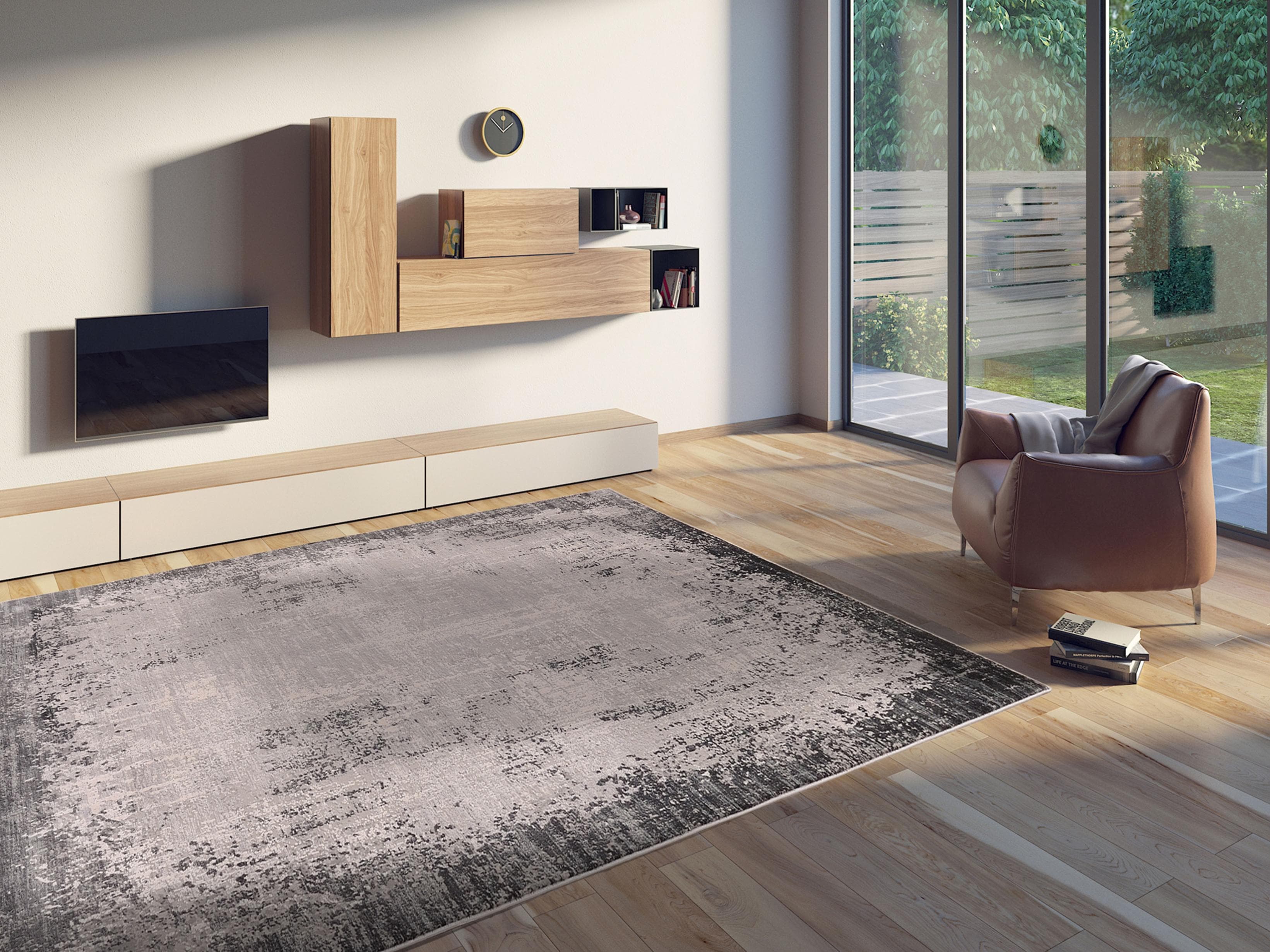 Teppich WK WOHEN BORDER Grau 3D-Effekt