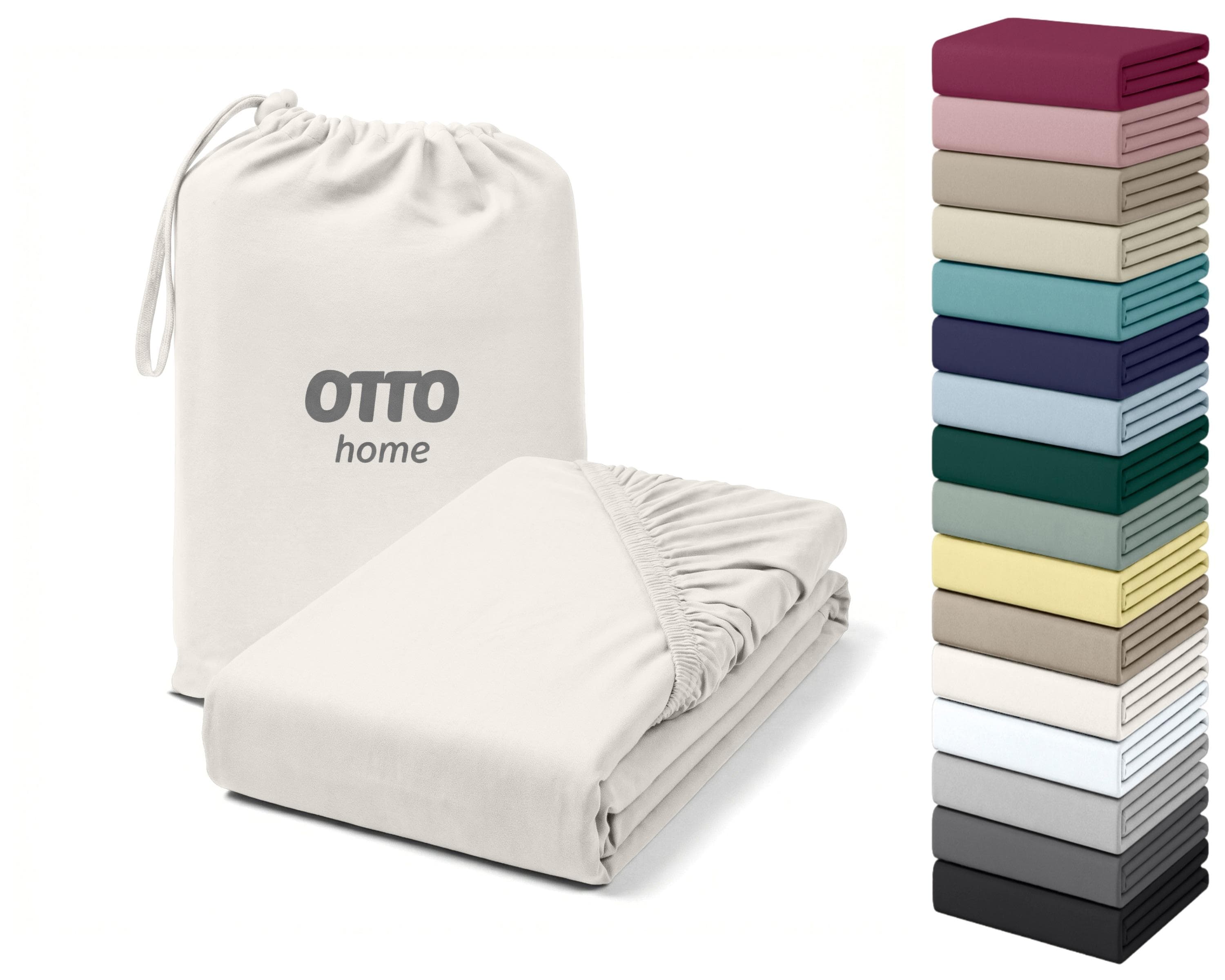 OTTO home Spannbettlaken Cremona Jersey Weiß