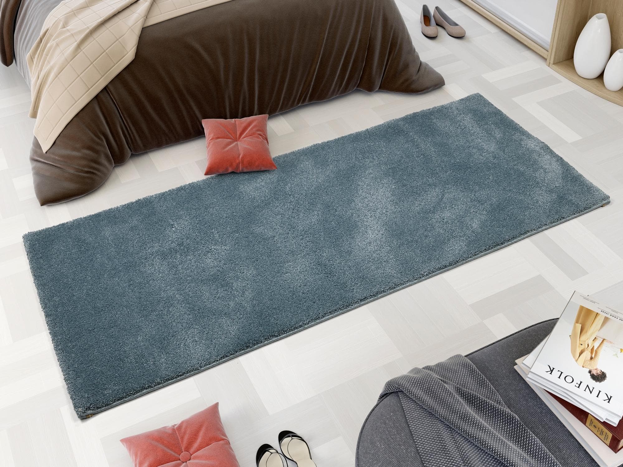 OCI Teppich NEW VILLA MELANGE Blau Dichter Shaggy Polypropylen