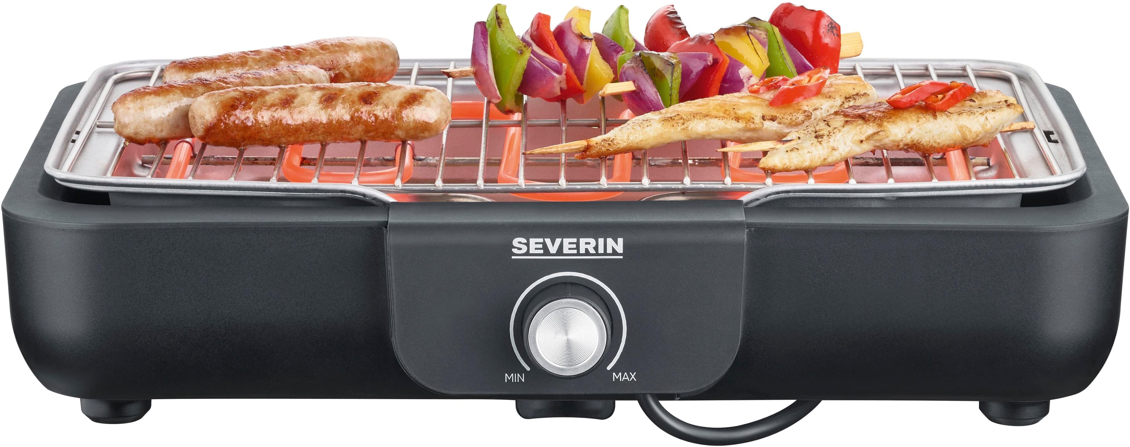 Severin Tischgrill Schwarz 33x8.5x42 cm Küchengeräte