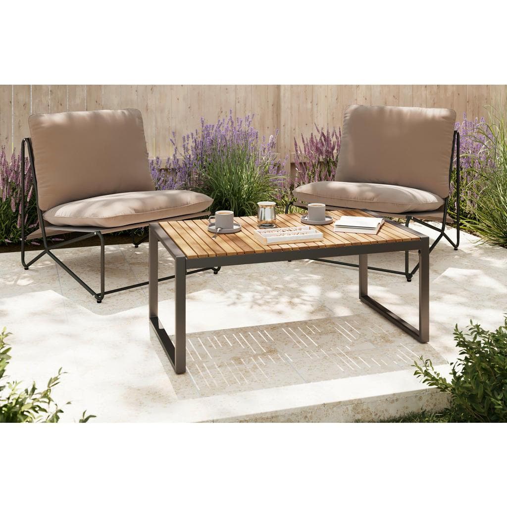 Ambia Garden Loungetisch Grau Akazienholz Metall