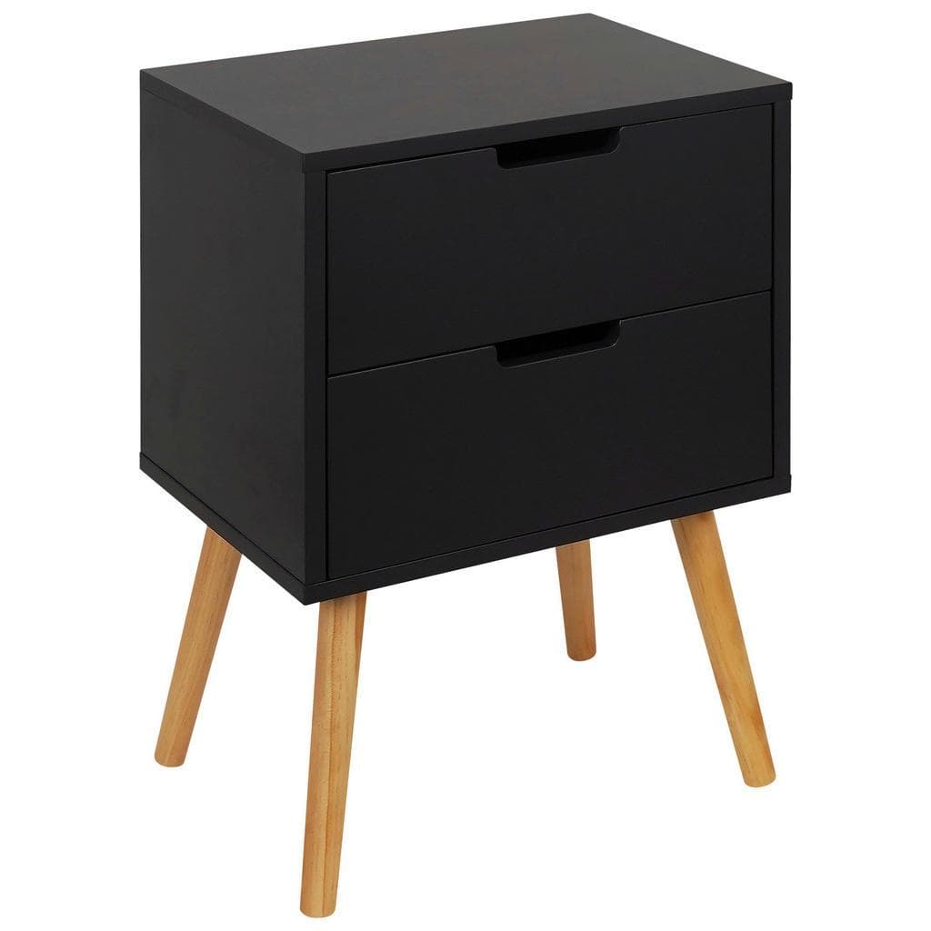 Xora Nachtschrank Anthrazit Natur Kiefer Massiv