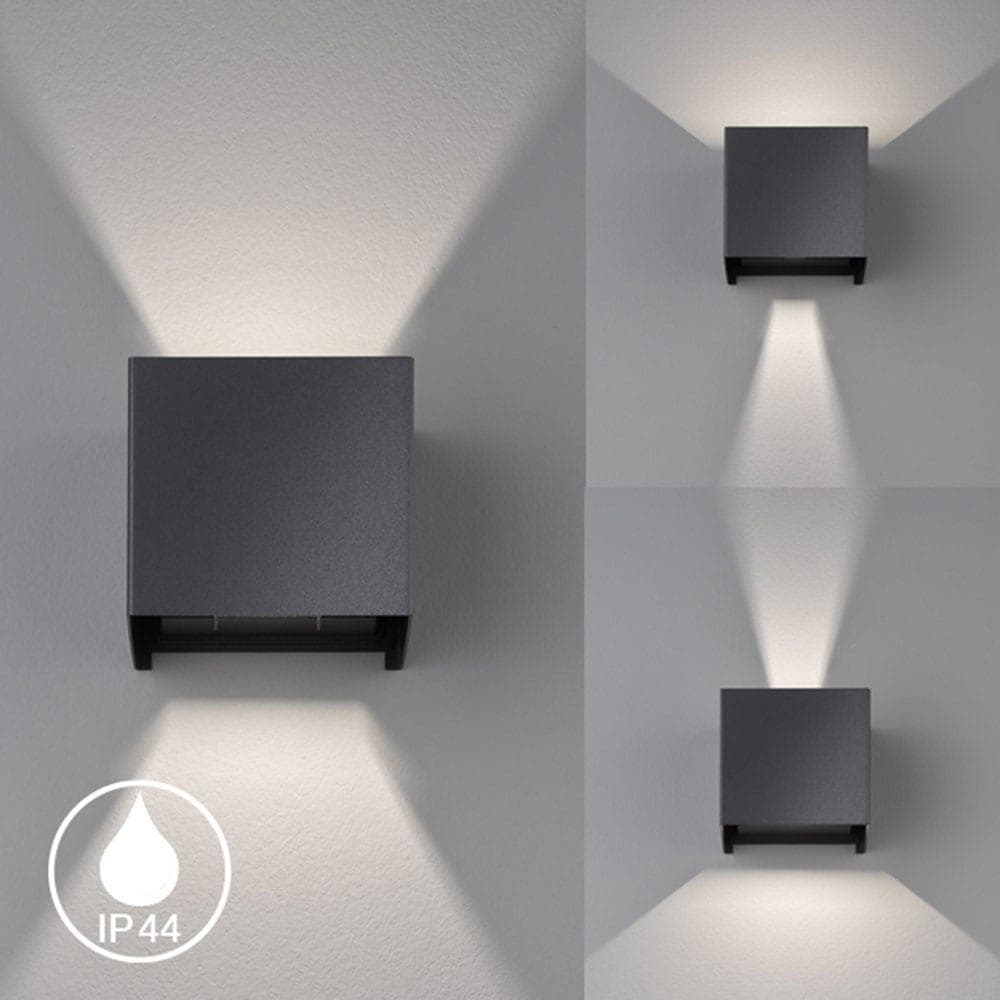 Fischer und Honsel LED-Außenwandleuchte Wall Kubisch Schwarz