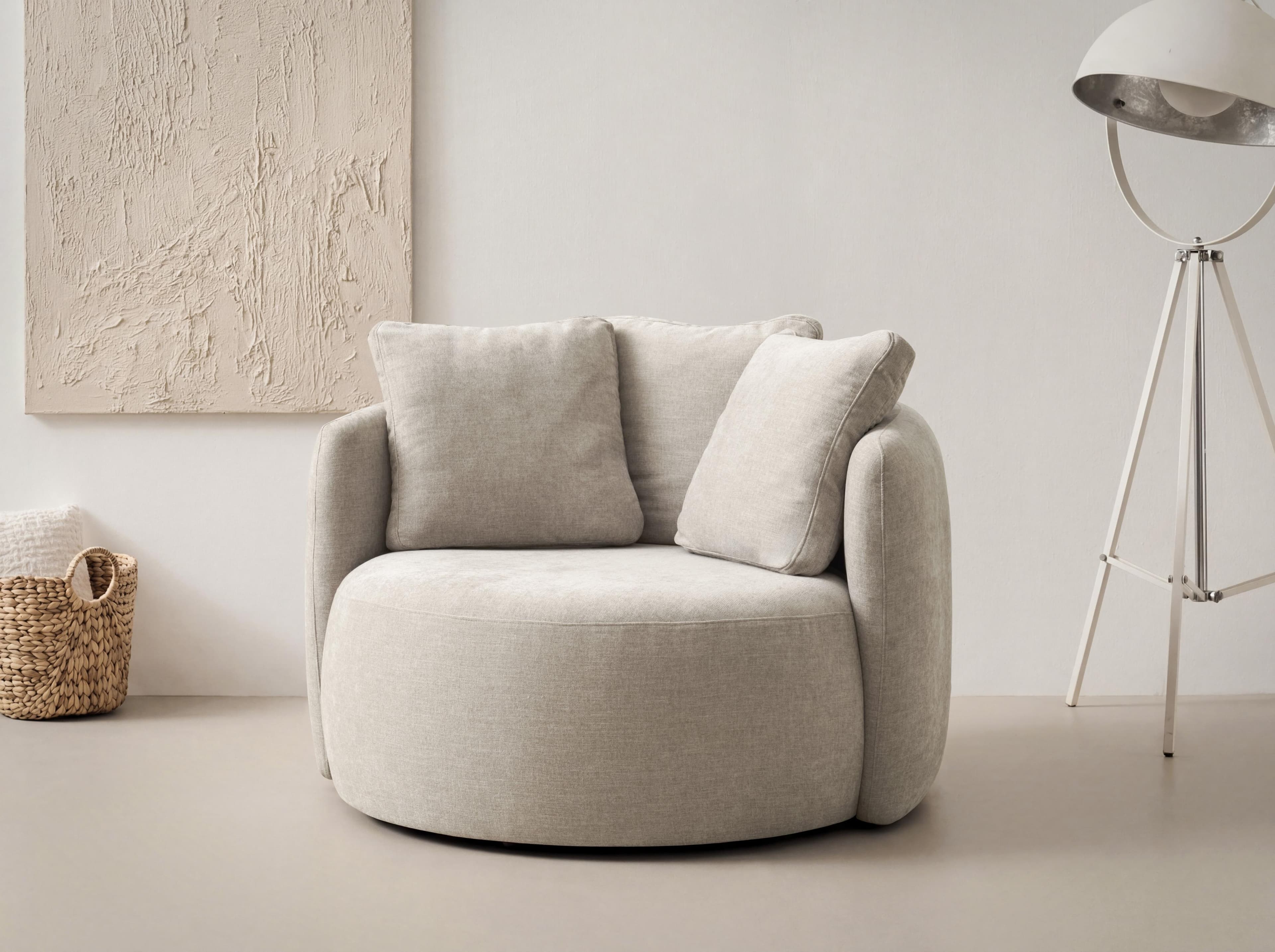 Sessel OTTO HOME Kaarl moderner Rundsessel beige Webstoff