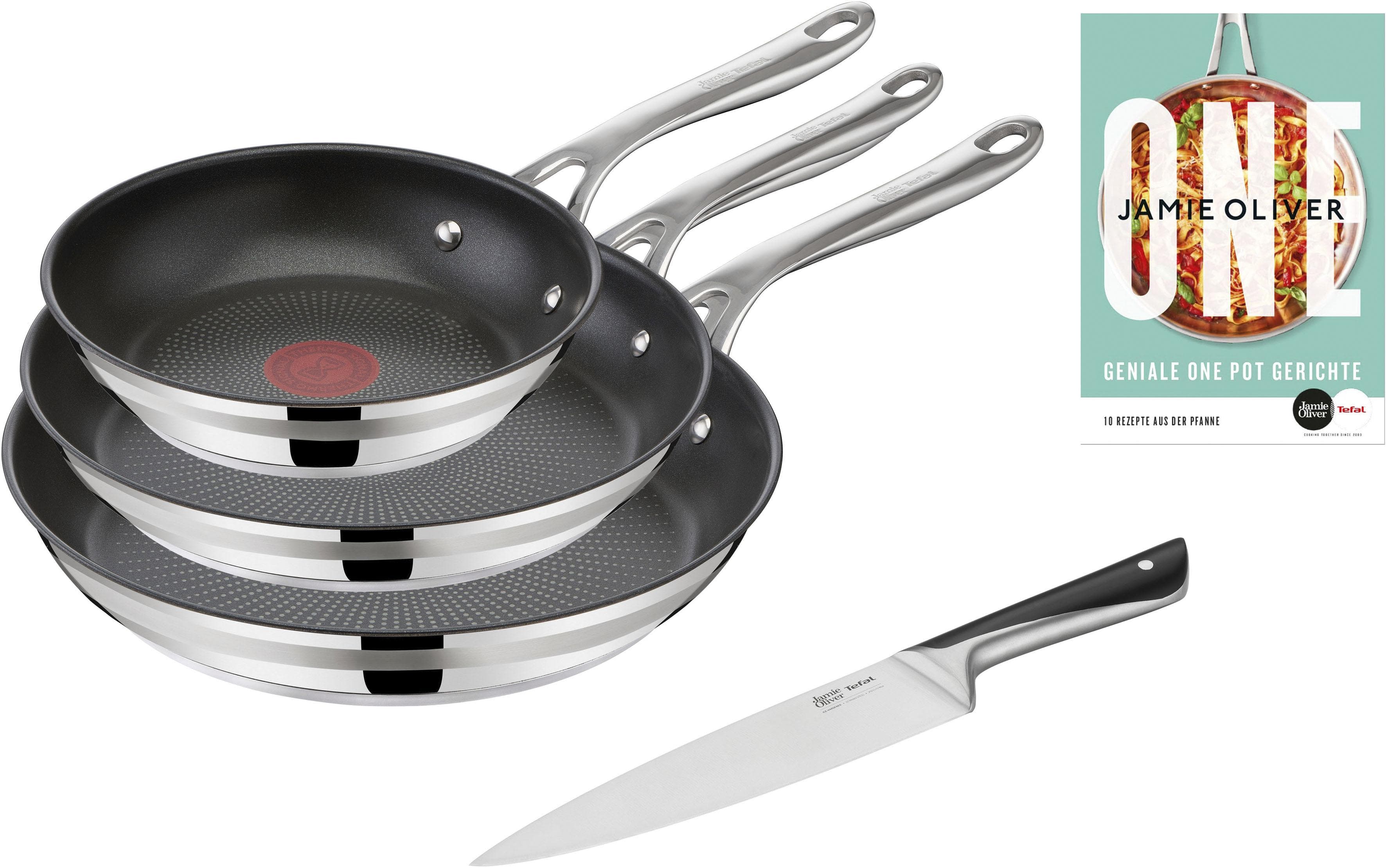 Tefal Pfannen-Set Jamie Oliver Cook Smart Edelstahl 3-teilig